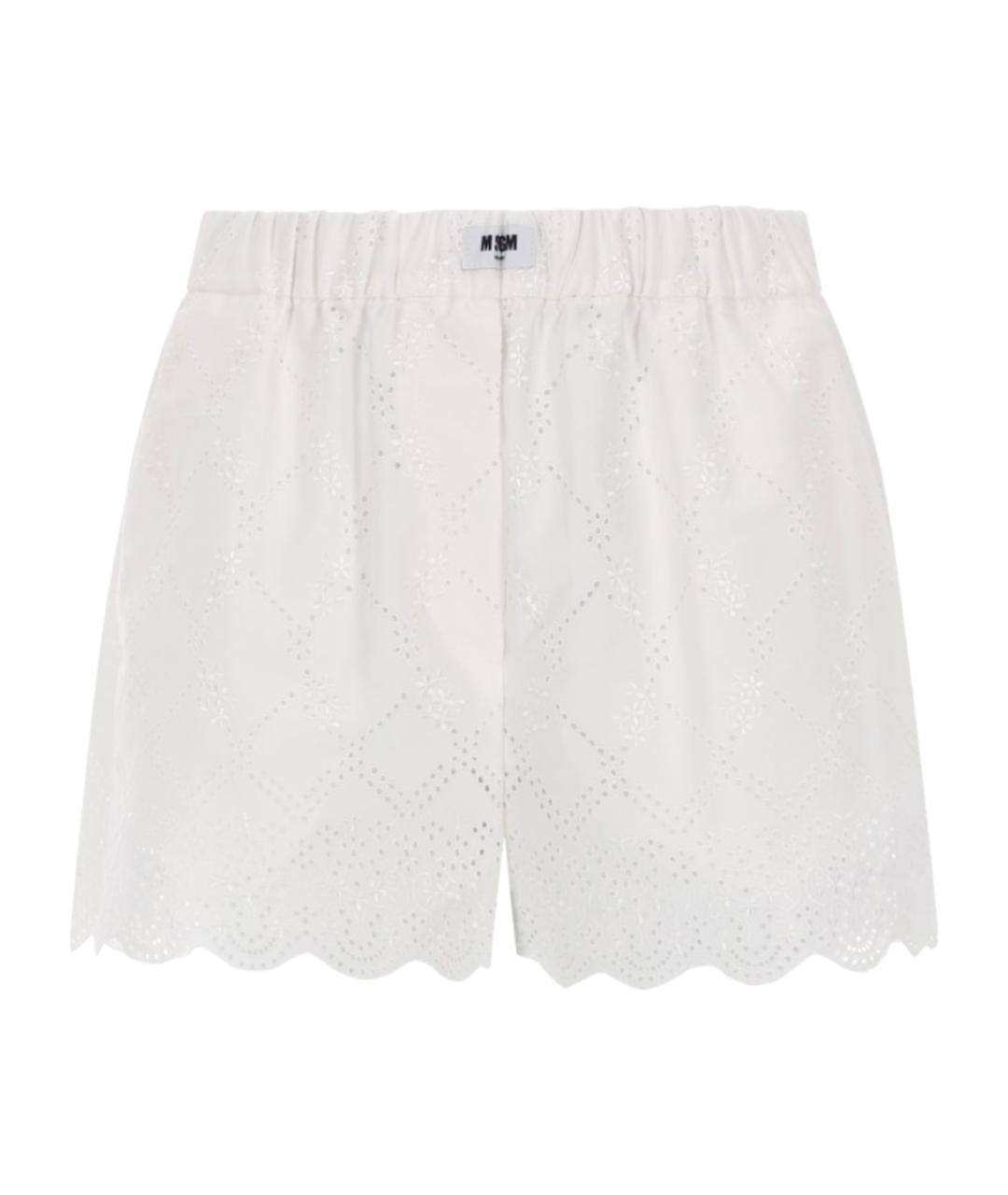 MSGM Белые хлопковые шорты, фото 1