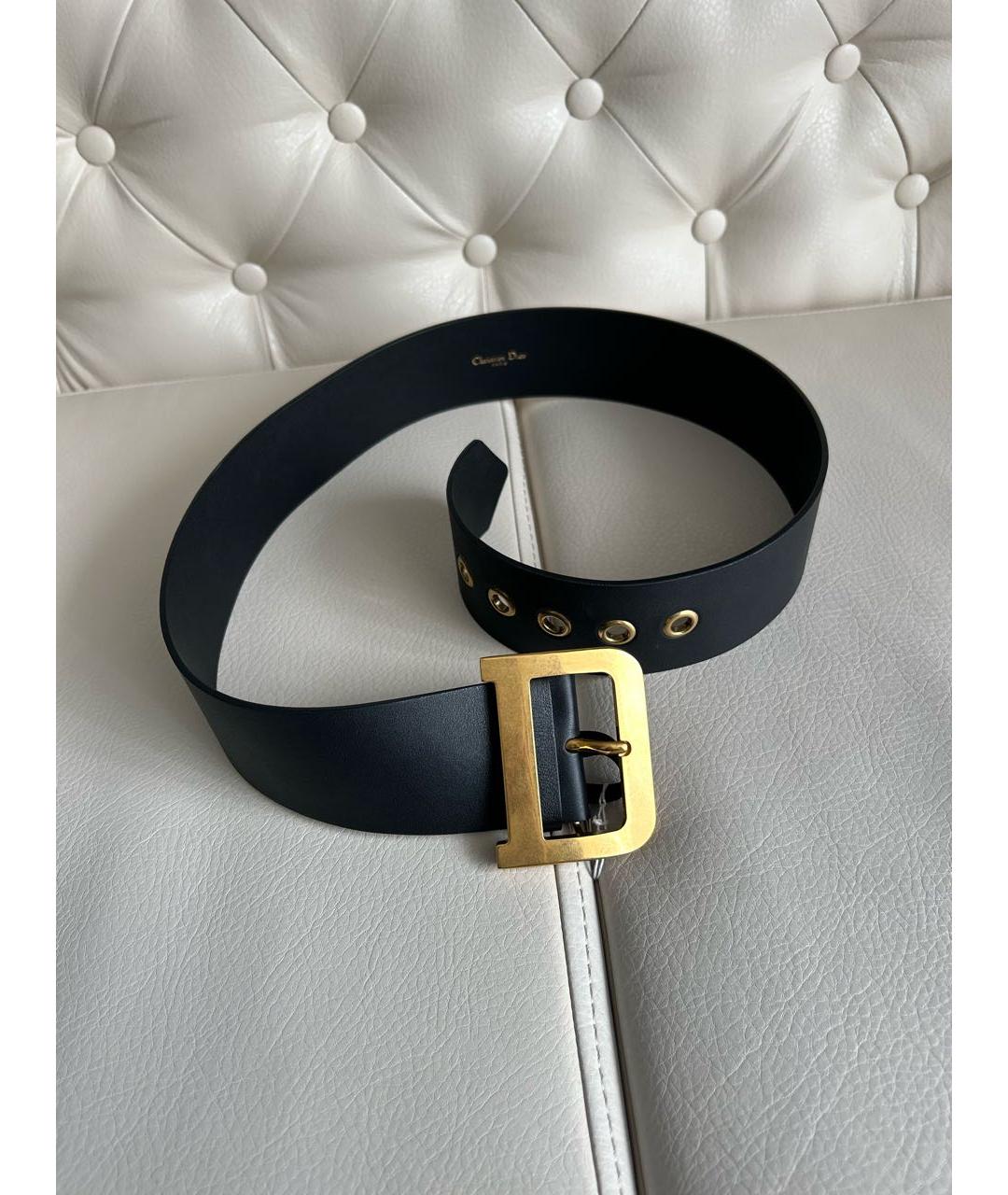 CHRISTIAN DIOR Черный кожаный ремень, фото 6