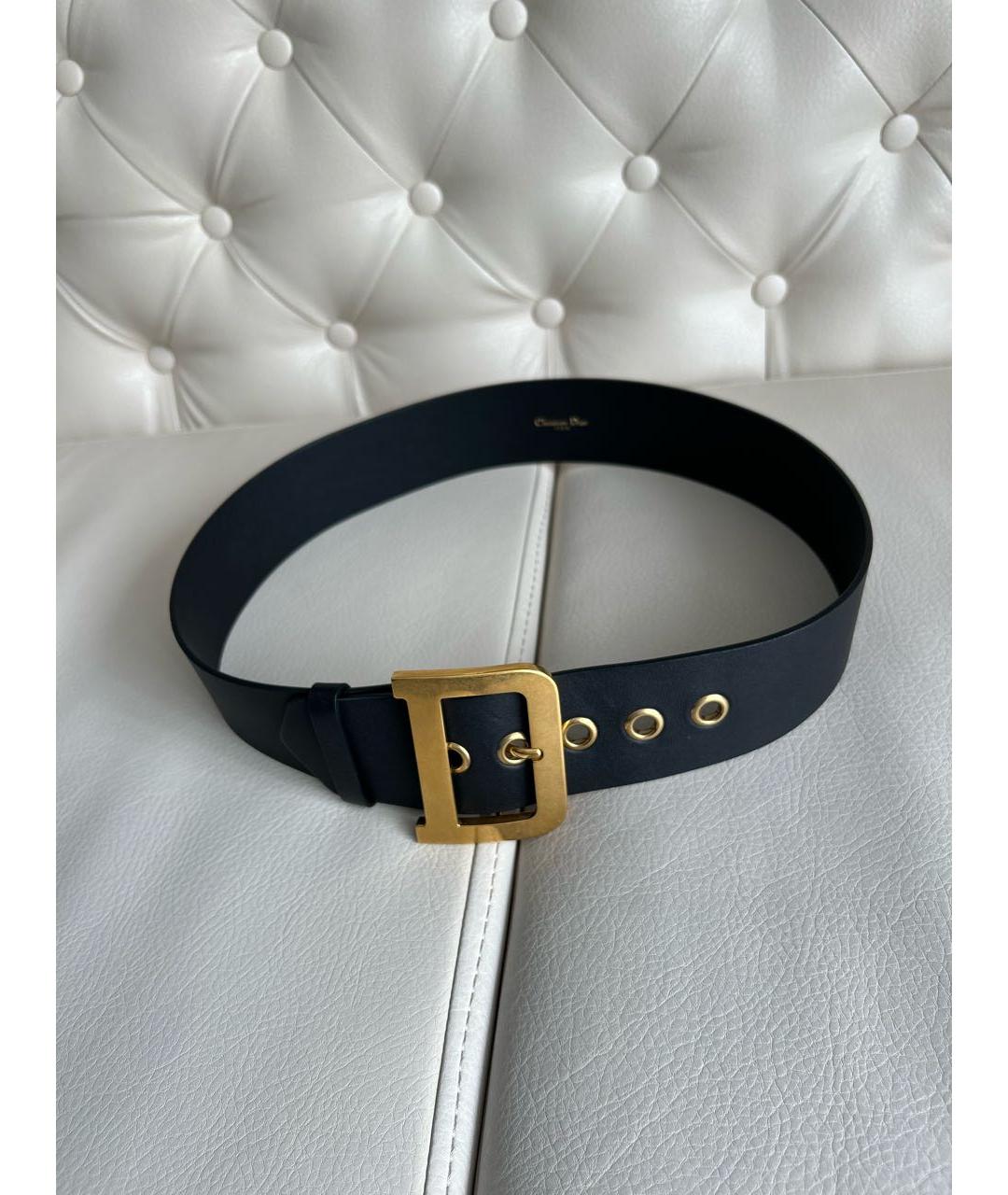 CHRISTIAN DIOR Черный кожаный ремень, фото 7
