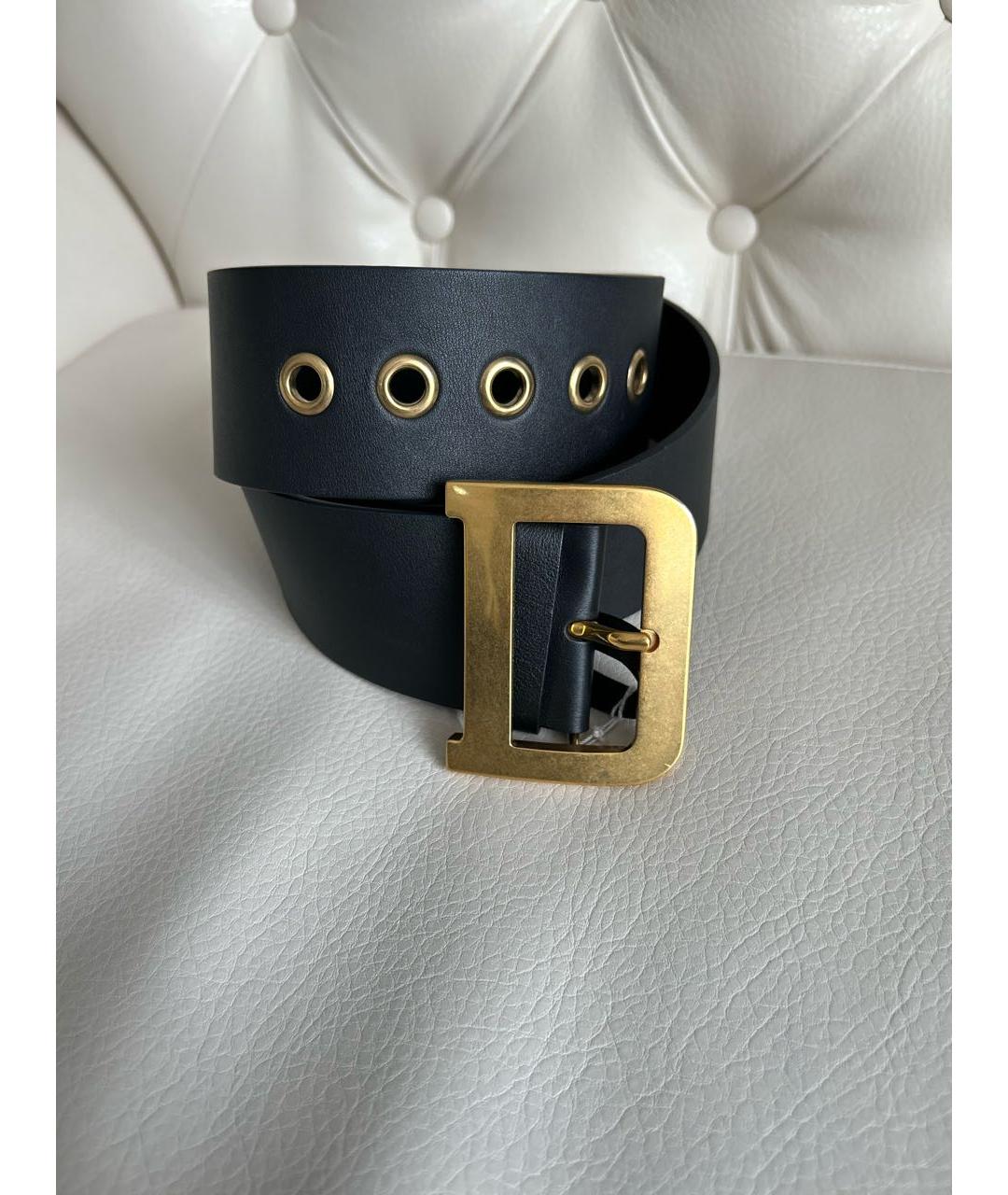 CHRISTIAN DIOR Черный кожаный ремень, фото 9