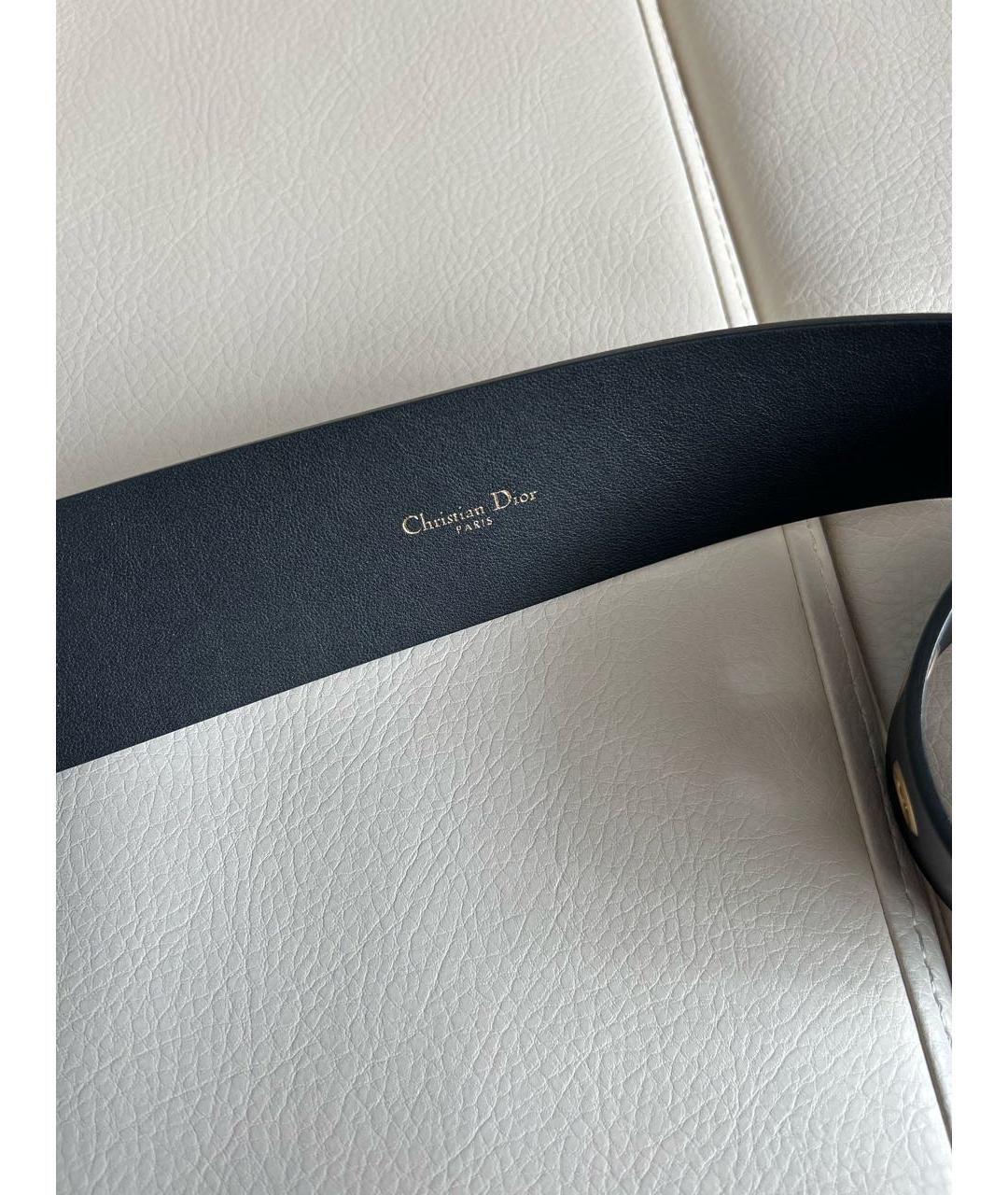 CHRISTIAN DIOR Черный кожаный ремень, фото 4