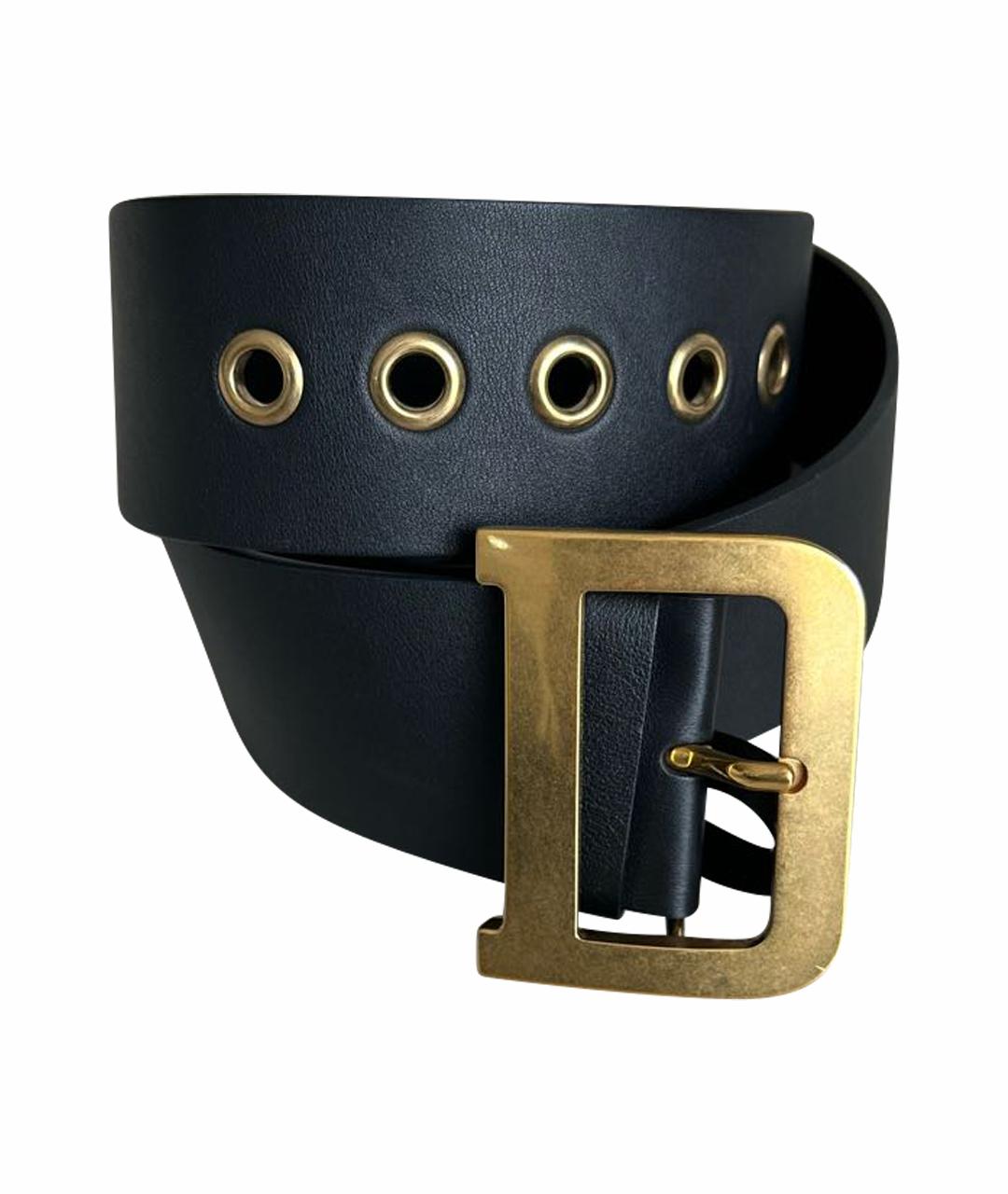 CHRISTIAN DIOR Черный кожаный ремень, фото 1