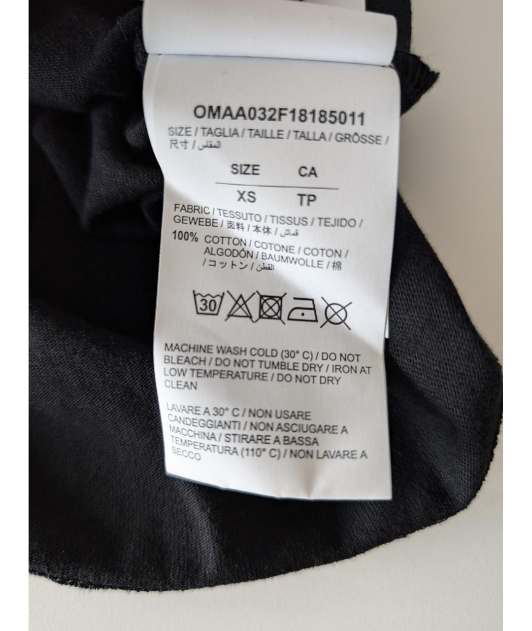 OFF-WHITE Черная хлопковая футболка, фото 7