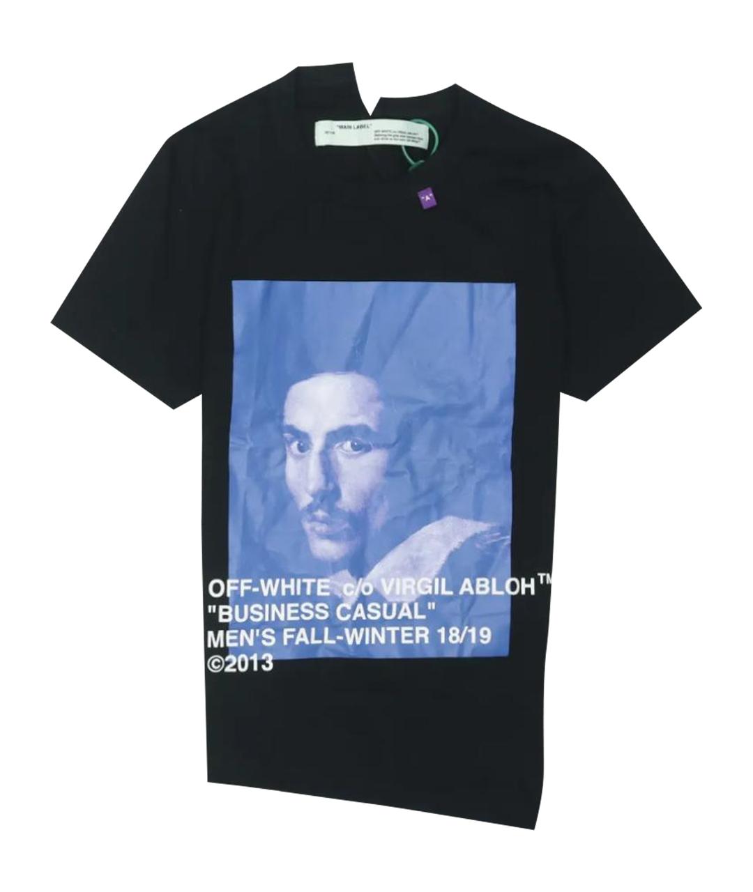 OFF-WHITE Черная хлопковая футболка, фото 11