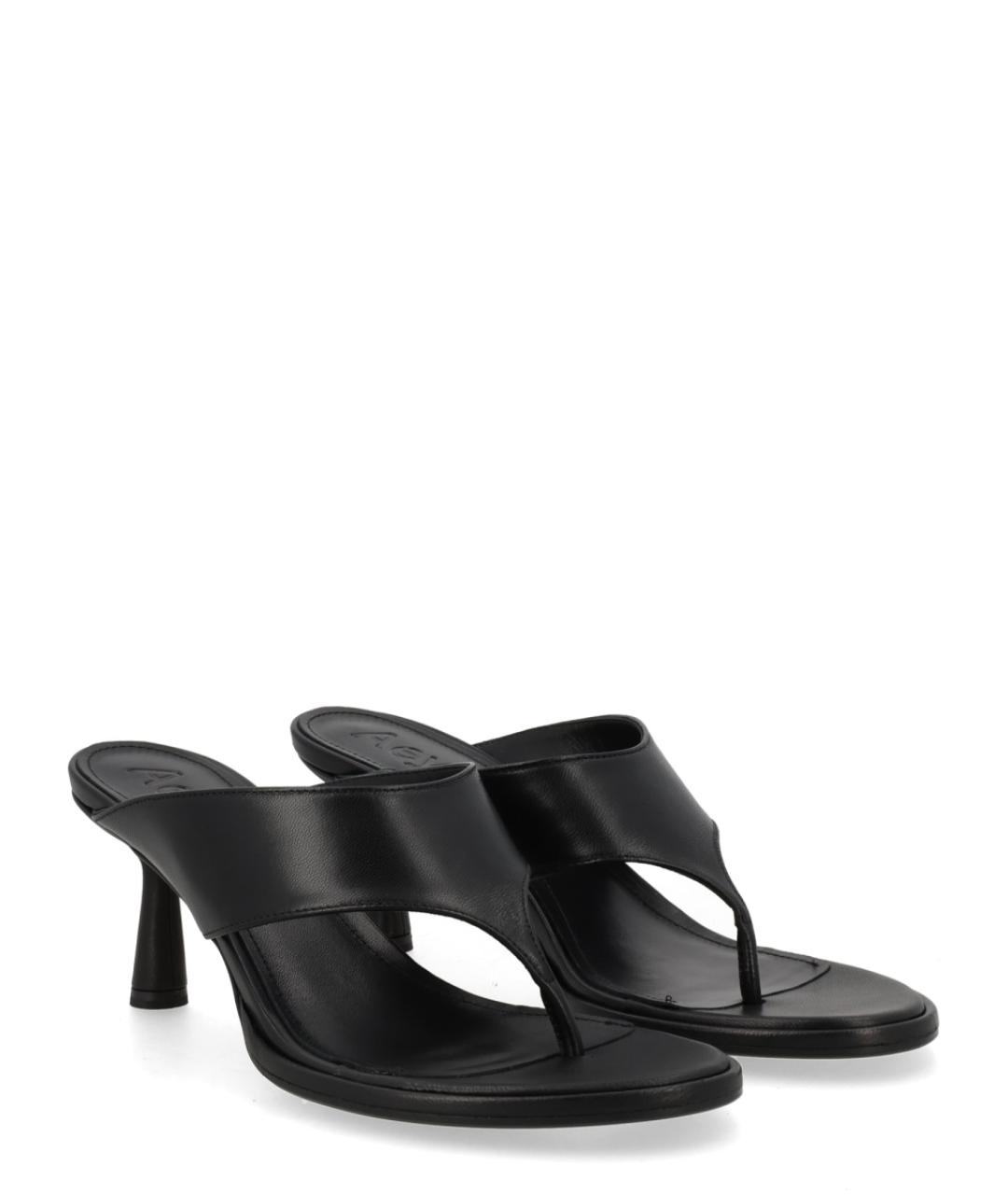 AEYDE Черные кожаные мюли, фото 2