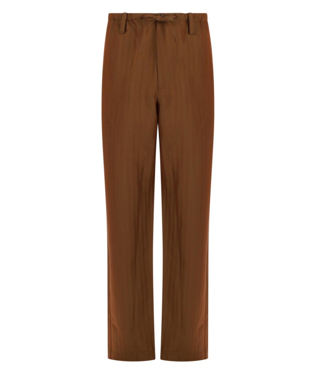 DRIES VAN NOTEN Коричневые шерстяные повседневные брюки, фото 1