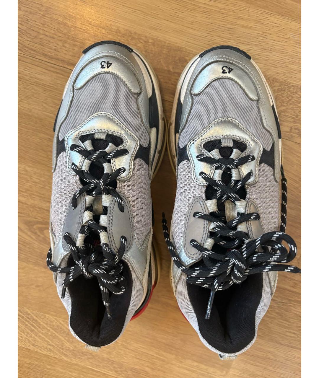 BALENCIAGA Серебряные низкие кроссовки / кеды, фото 3