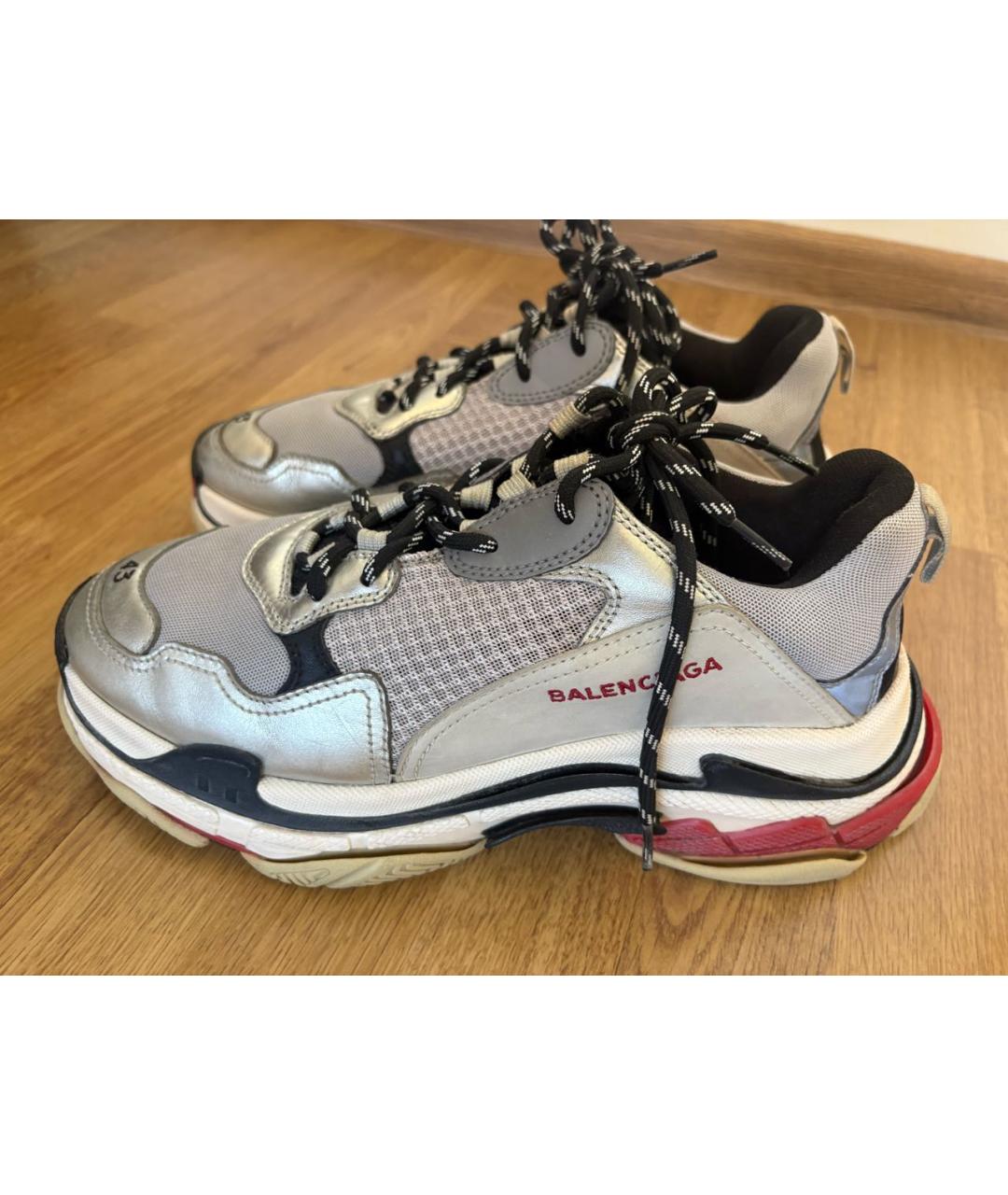 BALENCIAGA Серебряные низкие кроссовки / кеды, фото 7