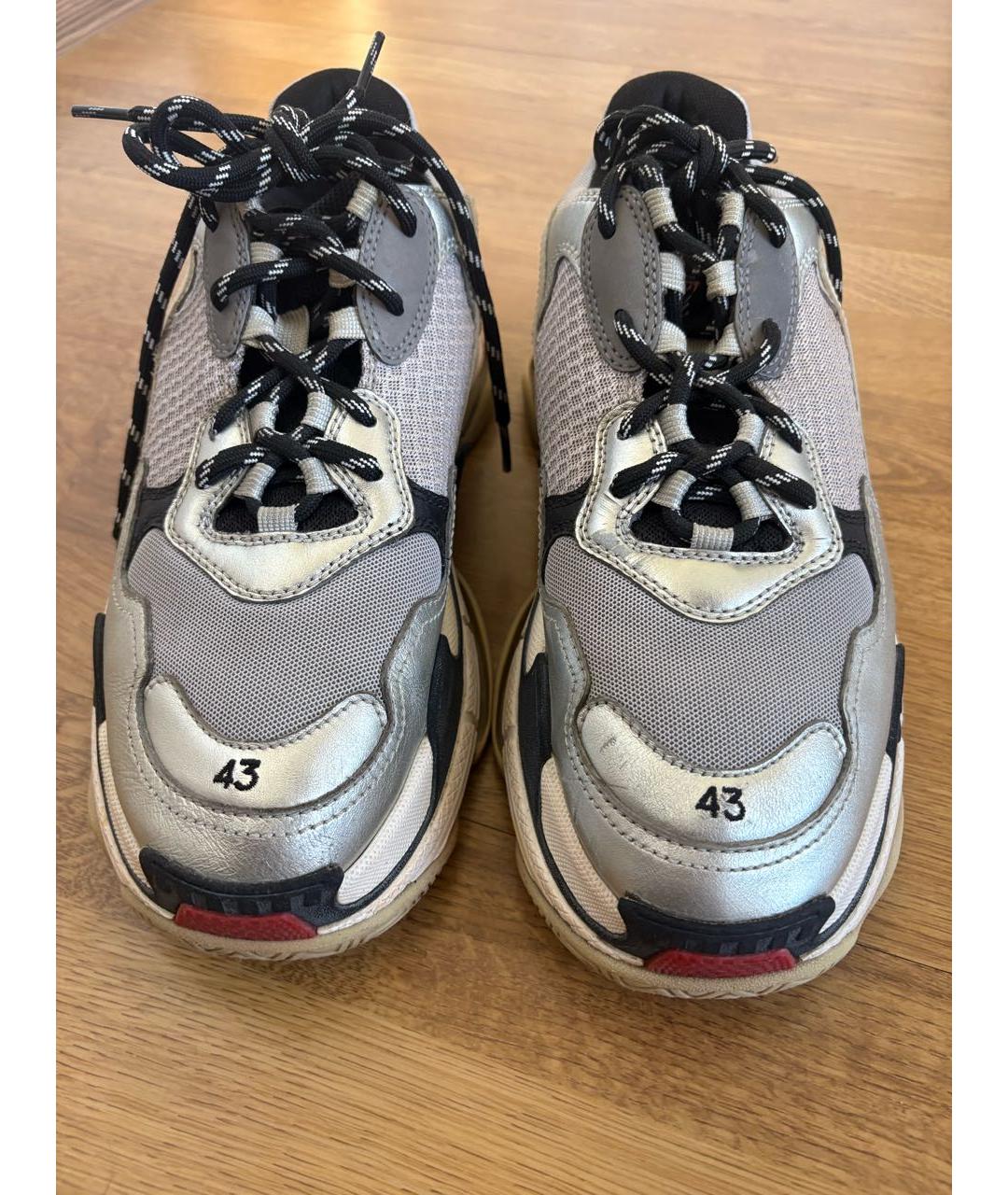 BALENCIAGA Серебряные низкие кроссовки / кеды, фото 2