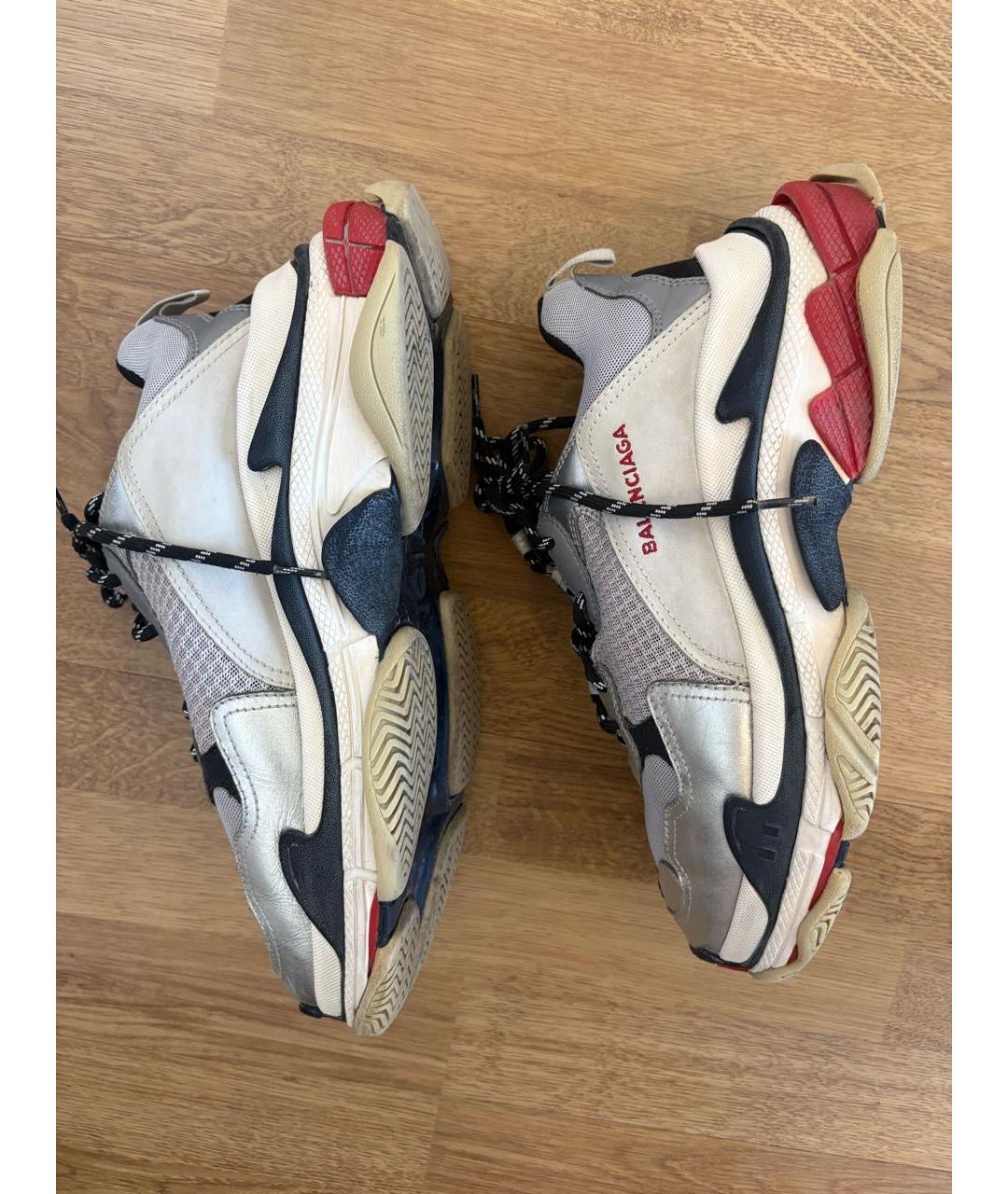 BALENCIAGA Серебряные низкие кроссовки / кеды, фото 4