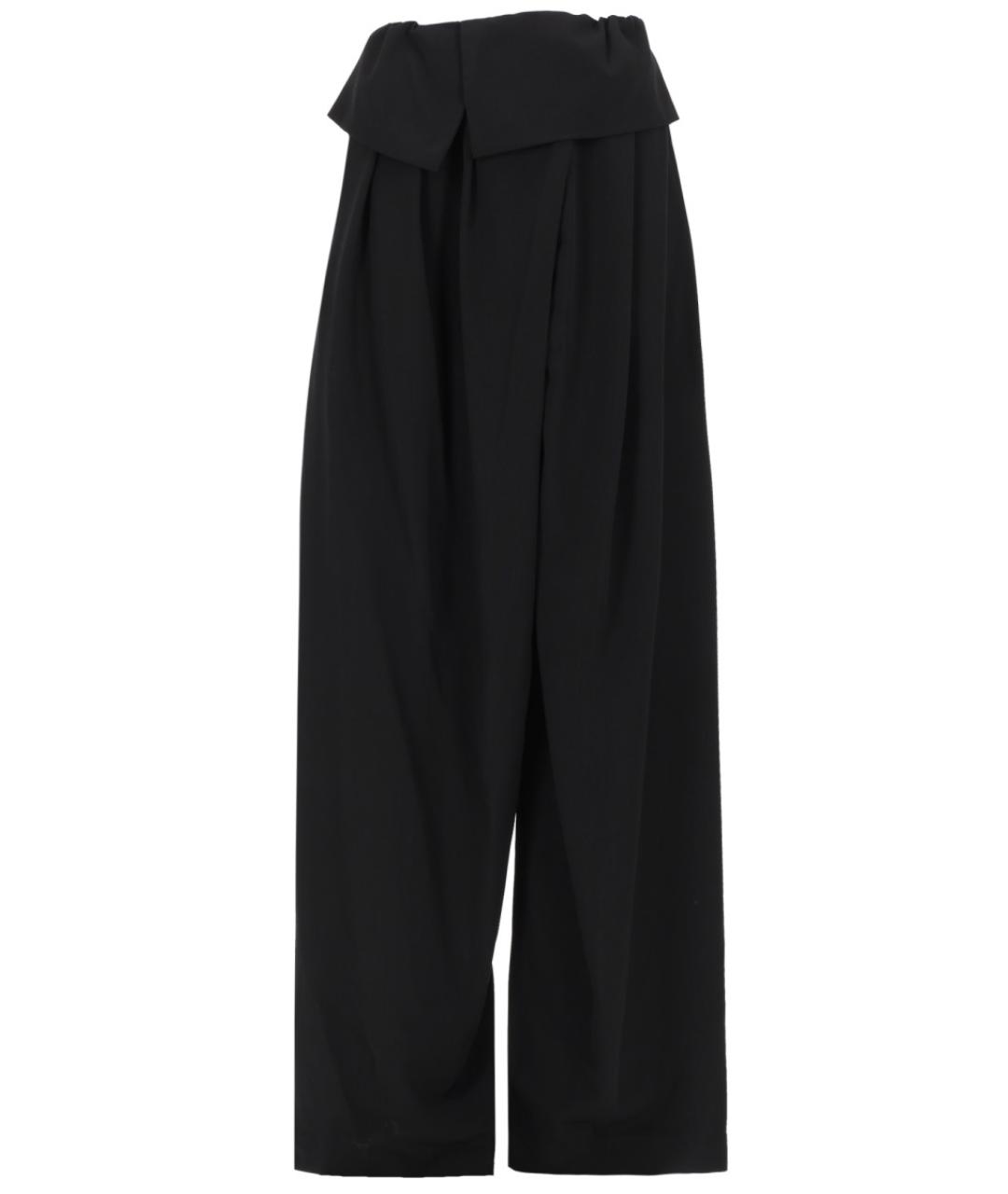 DRIES VAN NOTEN Черные полиэстеровые брюки широкие, фото 1