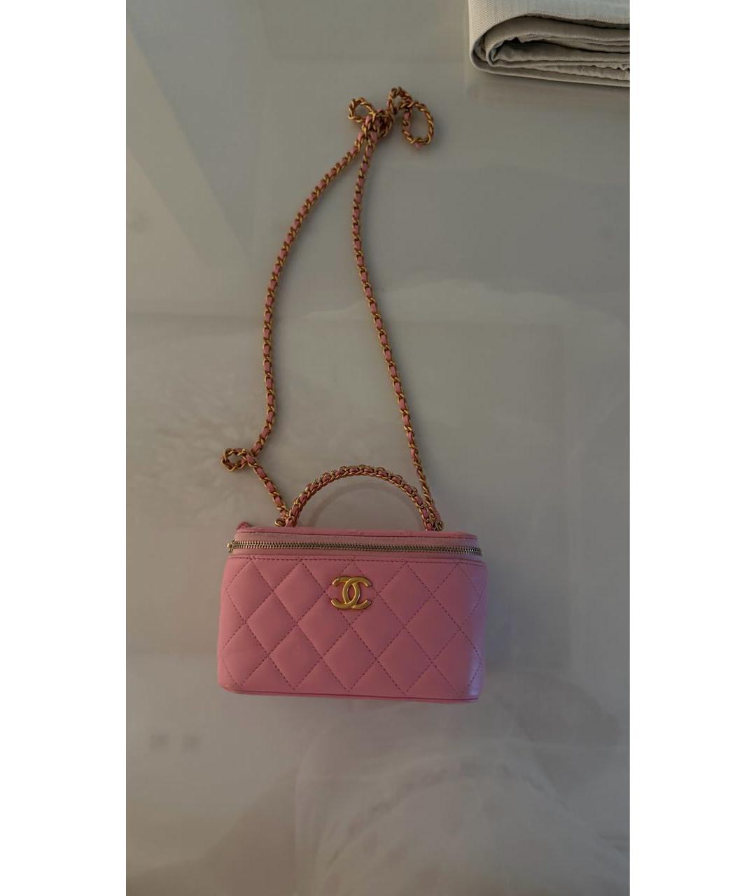 CHANEL Розовая кожаная поясная сумка, фото 5