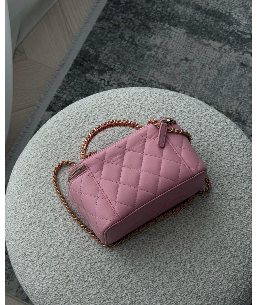 CHANEL Розовая кожаная поясная сумка, фото 3
