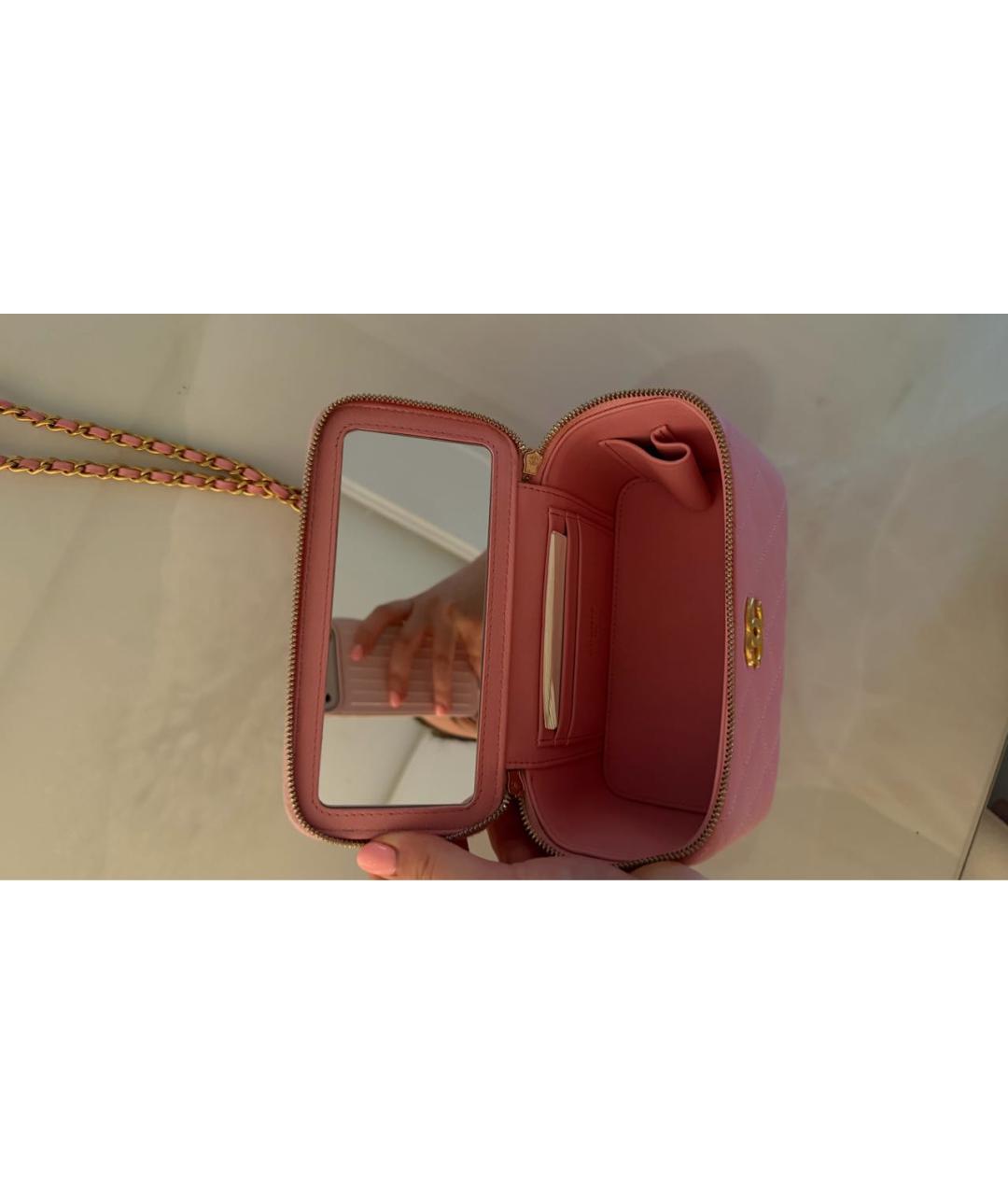 CHANEL Розовая кожаная поясная сумка, фото 3