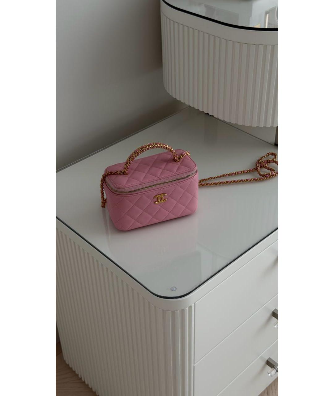 CHANEL Розовая кожаная поясная сумка, фото 2