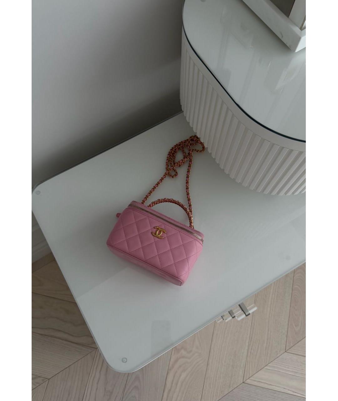 CHANEL Розовая кожаная поясная сумка, фото 4