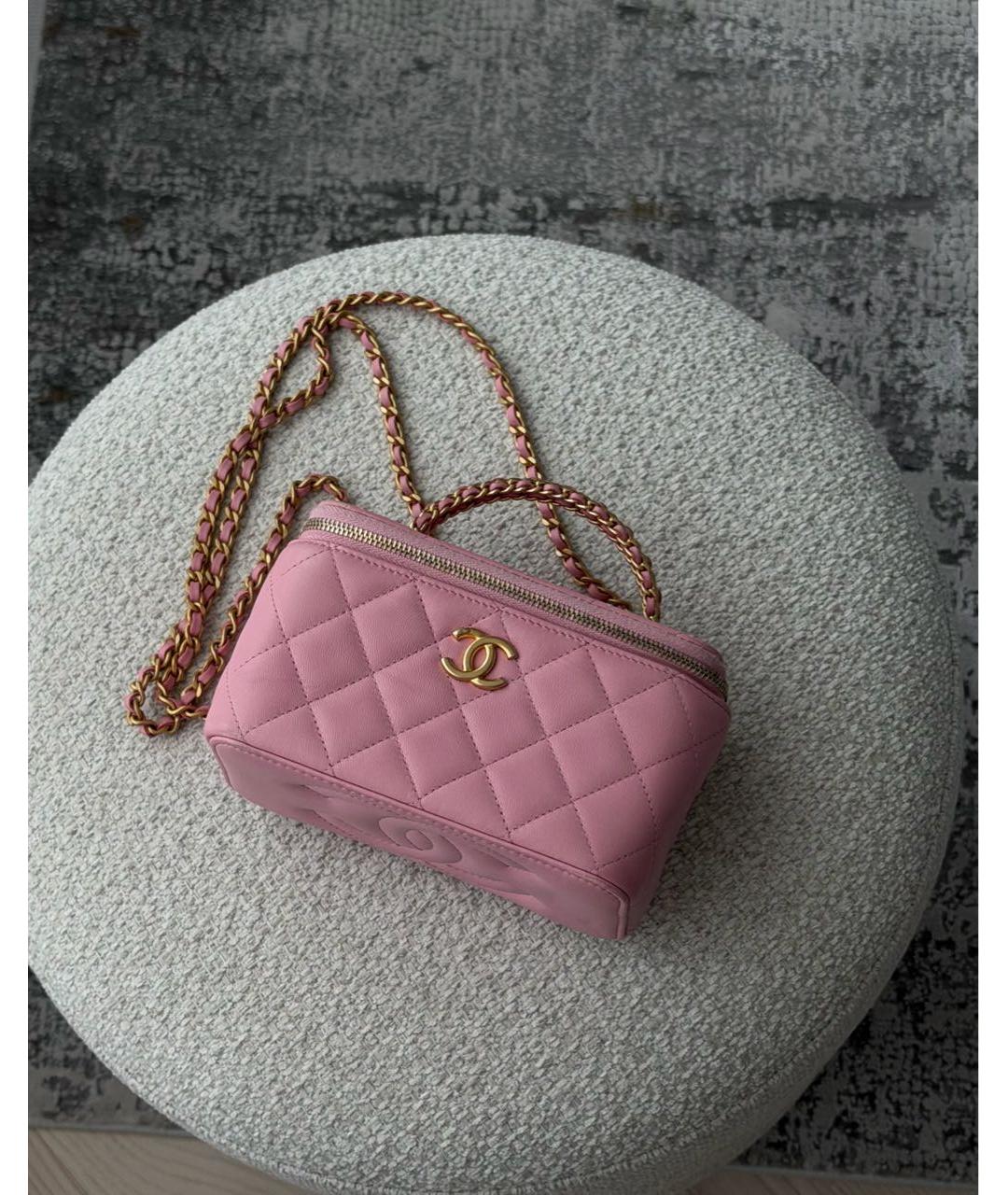 CHANEL Розовая кожаная поясная сумка, фото 2