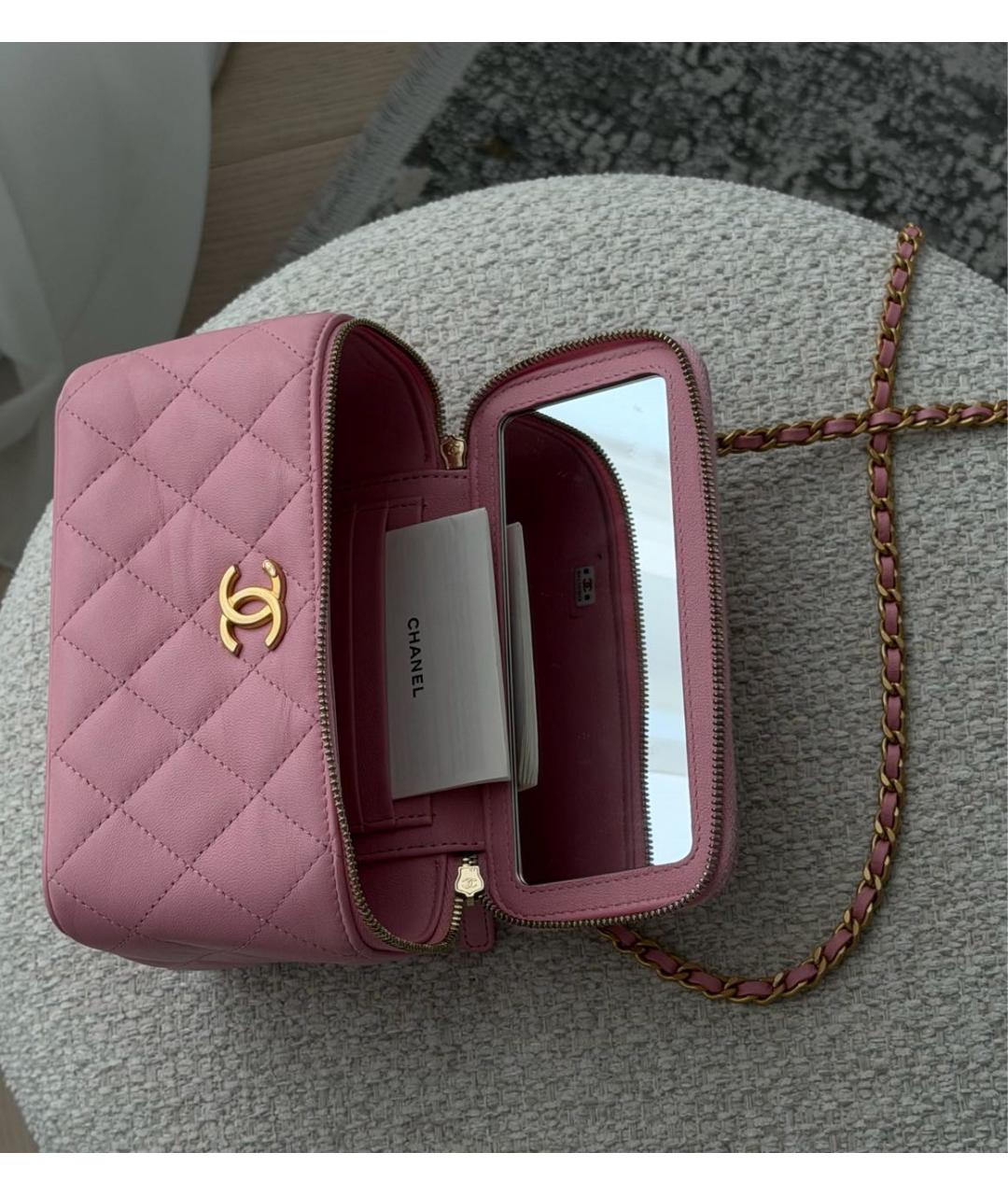 CHANEL Розовая кожаная поясная сумка, фото 4