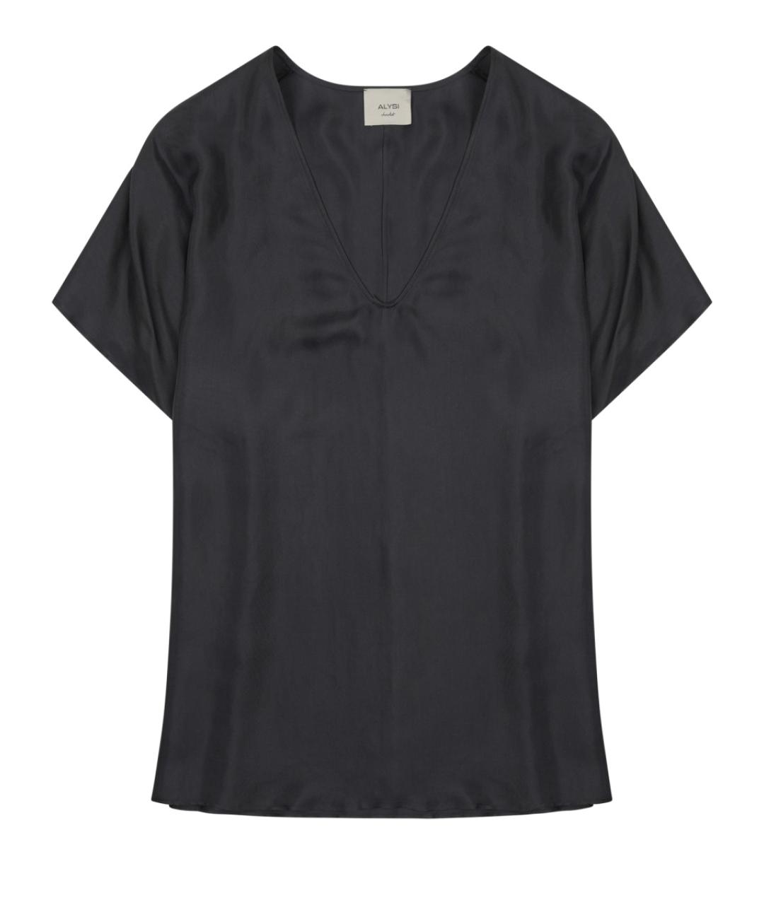 ALYSI Антрацитовая шелковая блузы, фото 1