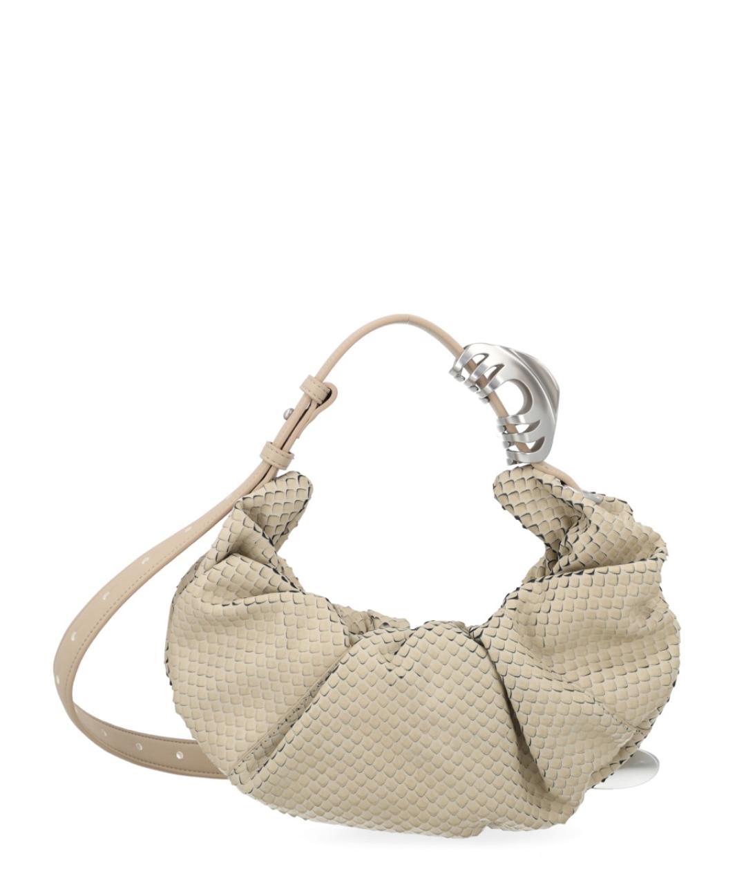 DIESEL Бежевая синтетическая сумка через плечо, фото 3