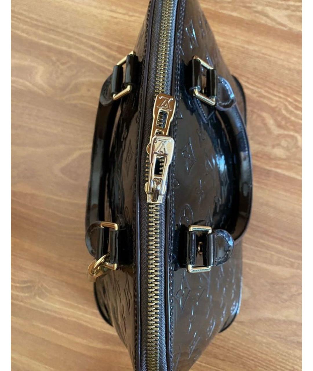 LOUIS VUITTON Черная сумка тоут из лакированной кожи, фото 4