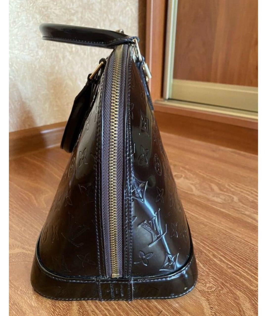 LOUIS VUITTON Черная сумка тоут из лакированной кожи, фото 5