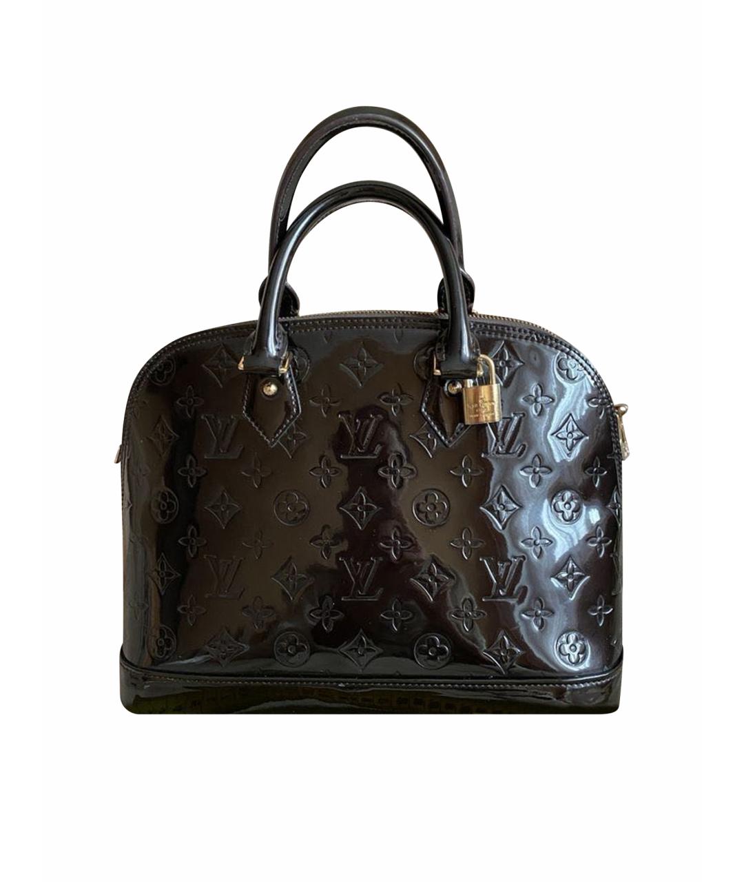 LOUIS VUITTON Черная сумка тоут из лакированной кожи, фото 8