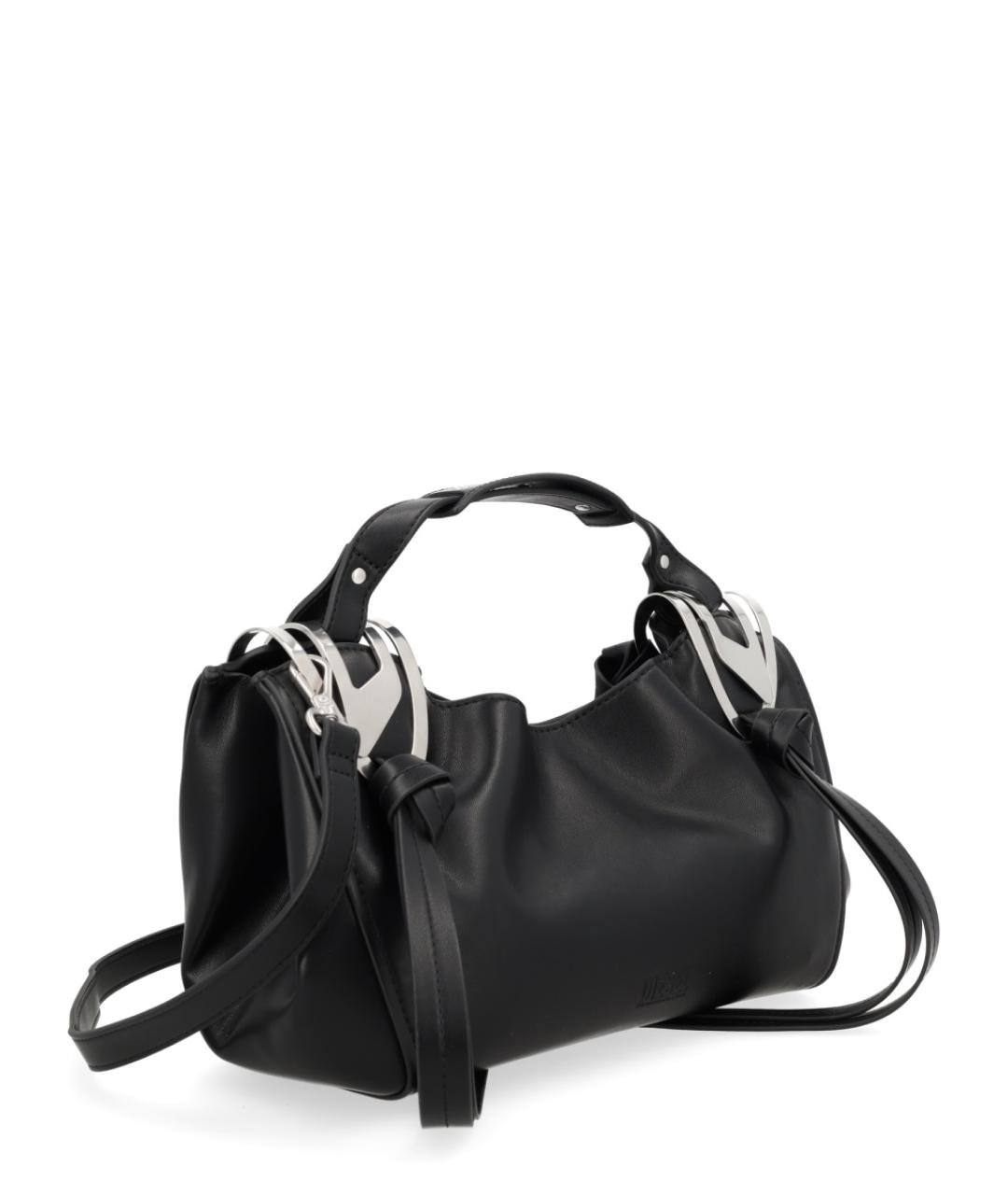 DIESEL Черная сумка с короткими ручками из искусственной кожи, фото 2