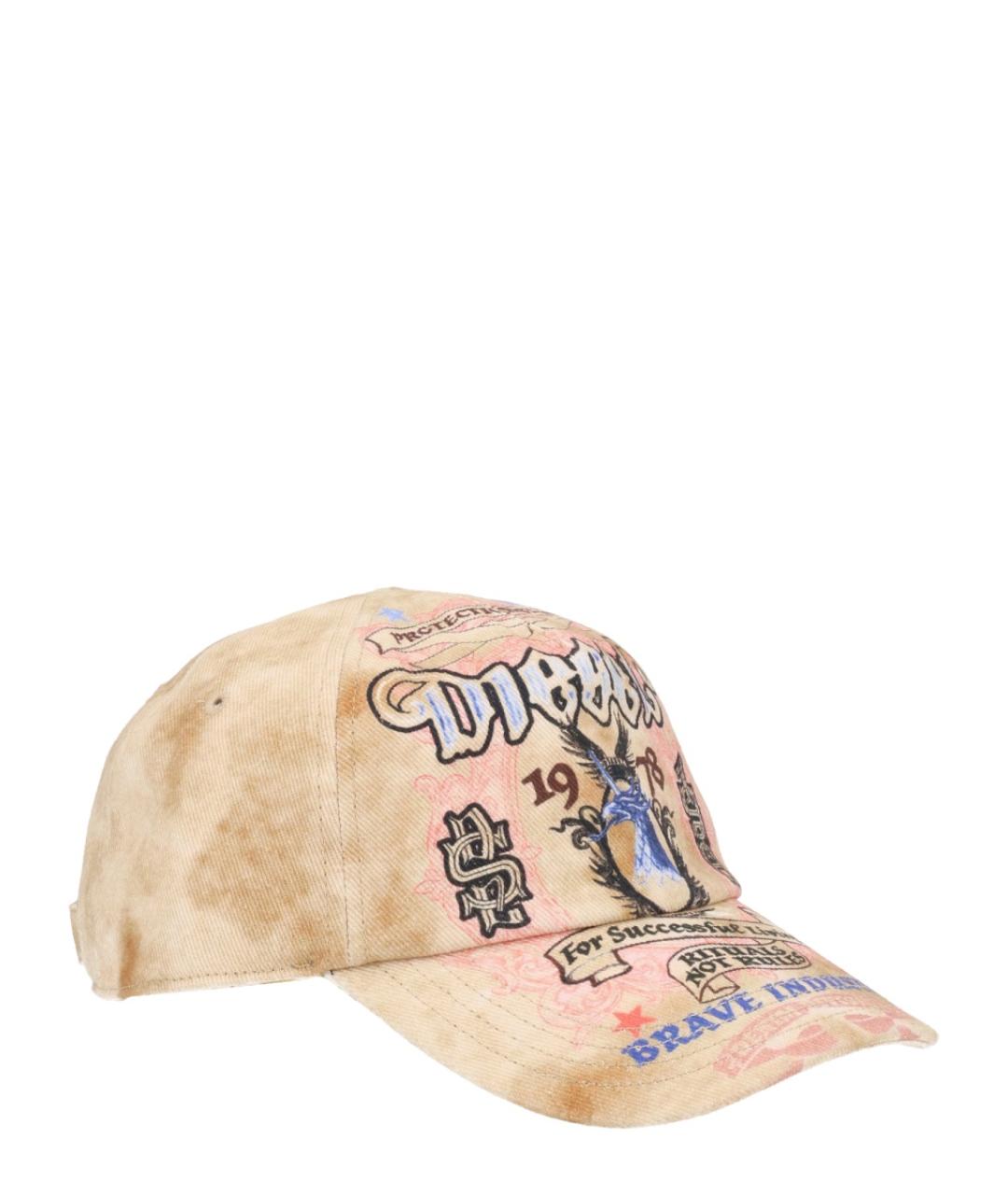 DIESEL Бежевая хлопковая кепка/бейсболка, фото 3