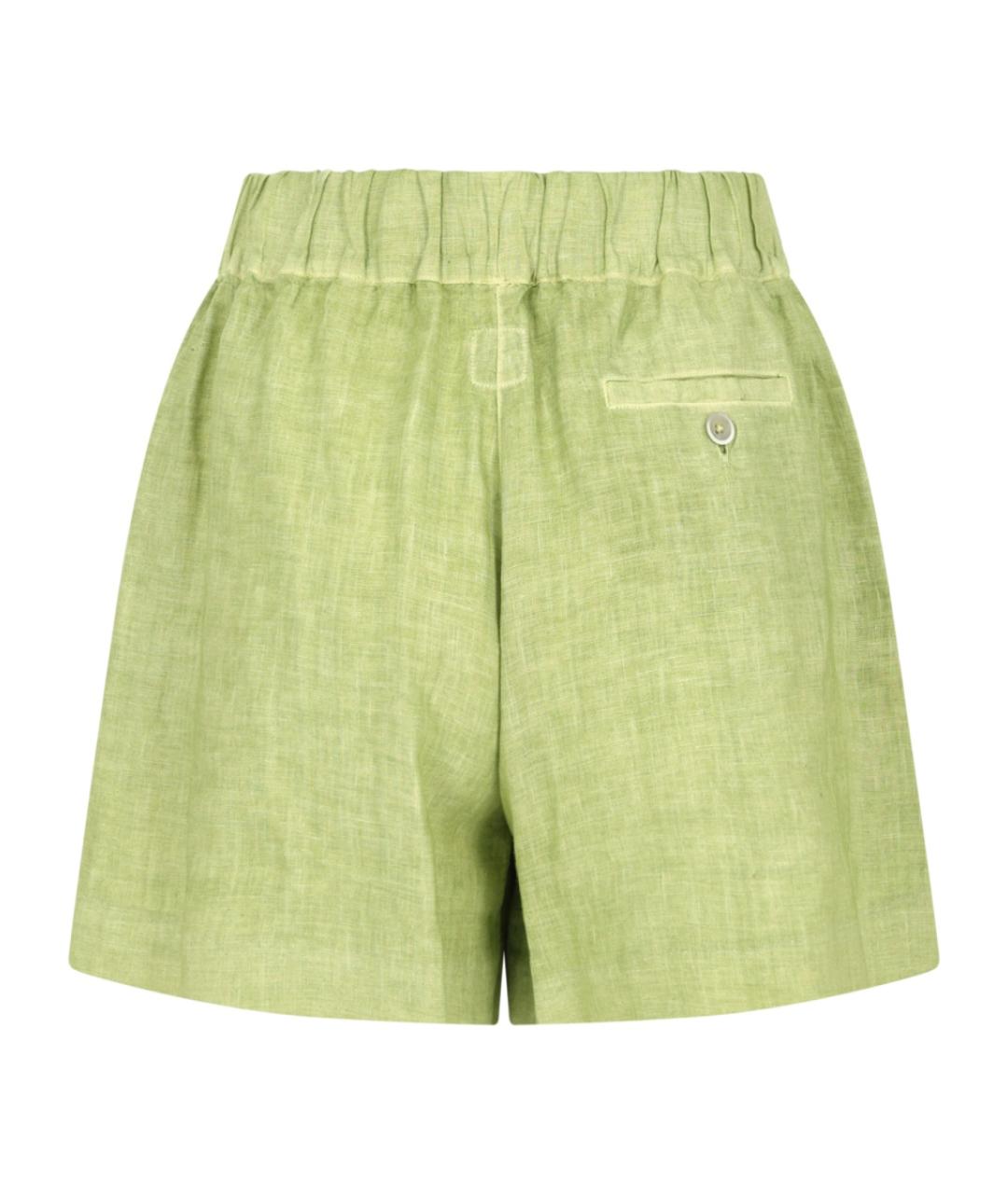120% LINO Зеленые льняные шорты, фото 2