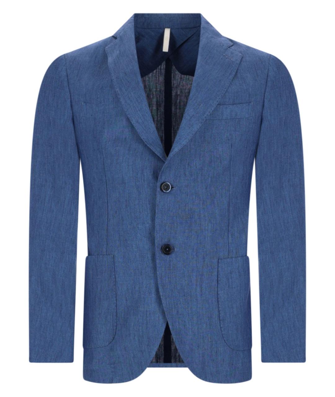 120% LINO Синий льняной пиджак, фото 1