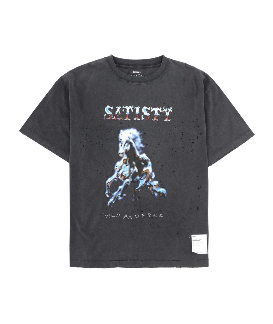 SATISFY Антрацитовая хлопковая футболка, фото 1