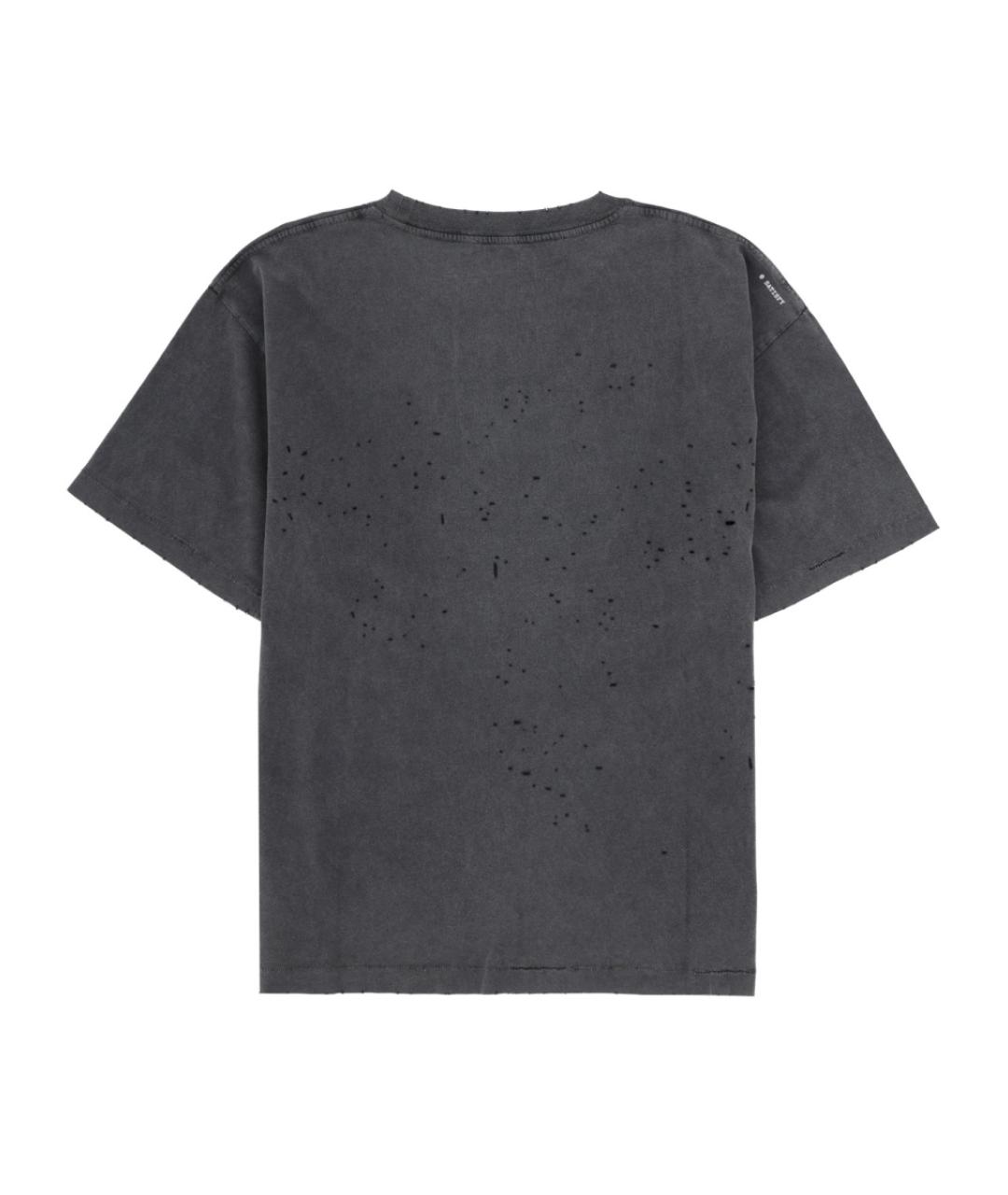 SATISFY Антрацитовая хлопковая футболка, фото 2