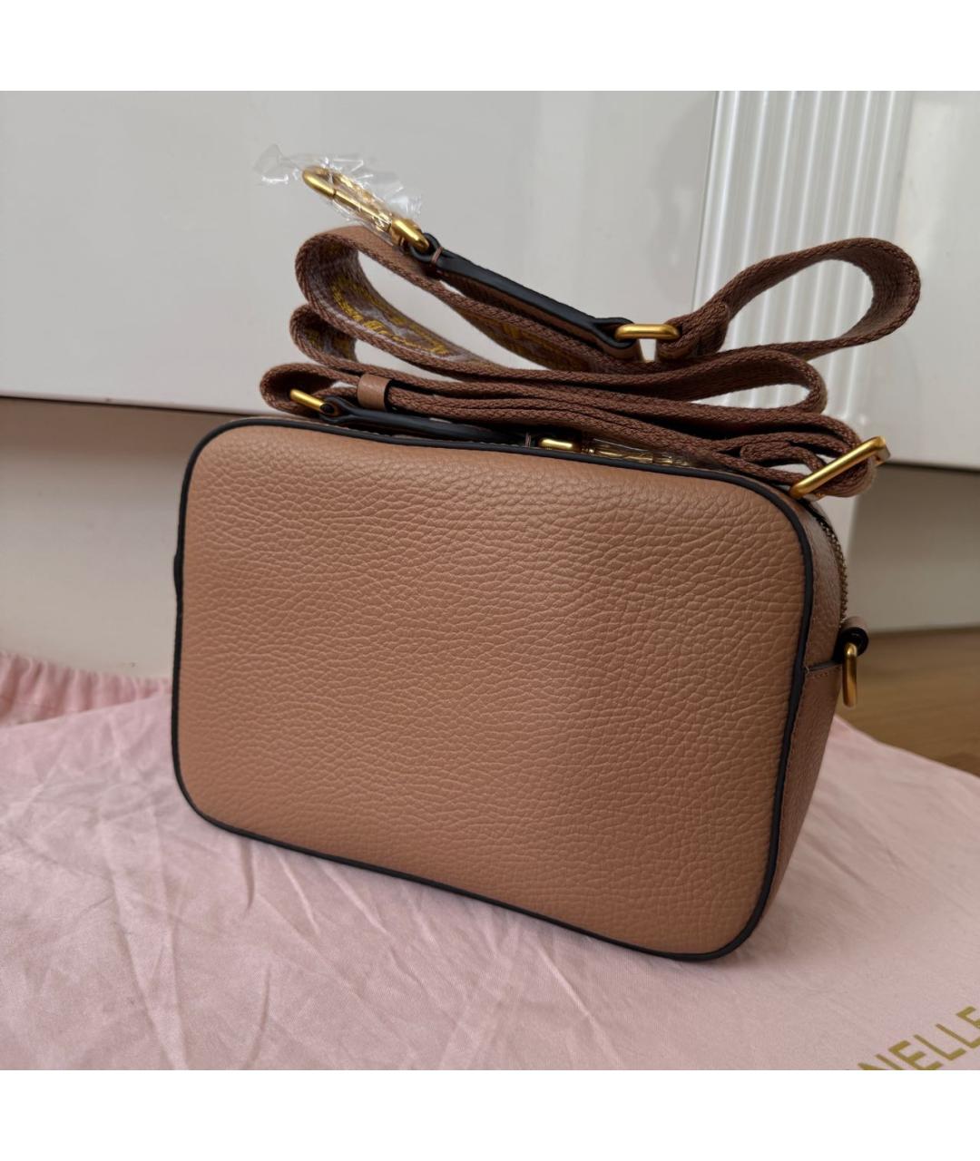 COCCINELLE Бежевая кожаная сумка через плечо, фото 4