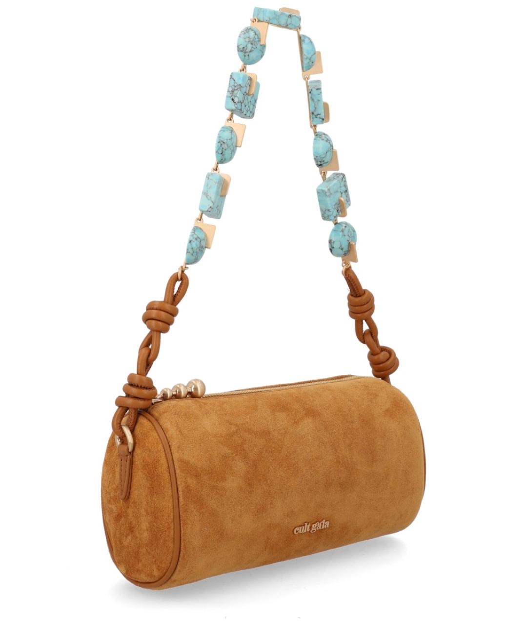 CULT GAIA Бежевая замшевая сумка через плечо, фото 3