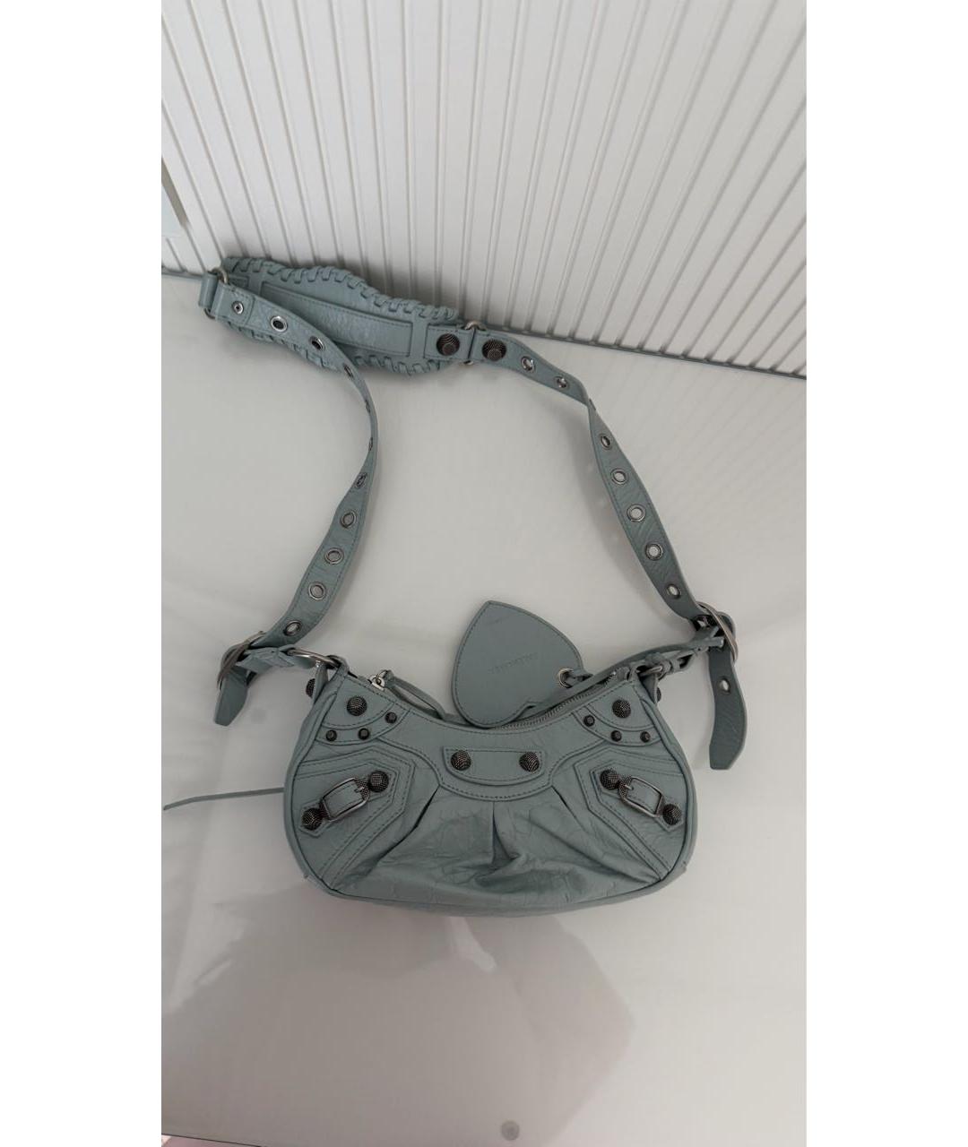 BALENCIAGA Голубая кожаная сумка через плечо, фото 2