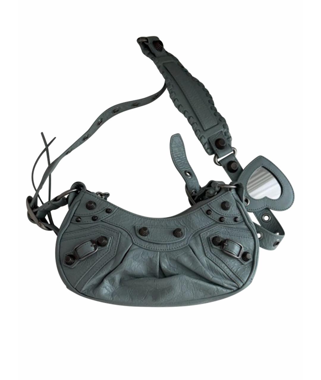 BALENCIAGA Голубая кожаная сумка через плечо, фото 1