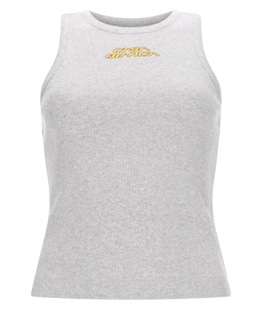 CASABLANCA Серая хлопковая майка, фото 1