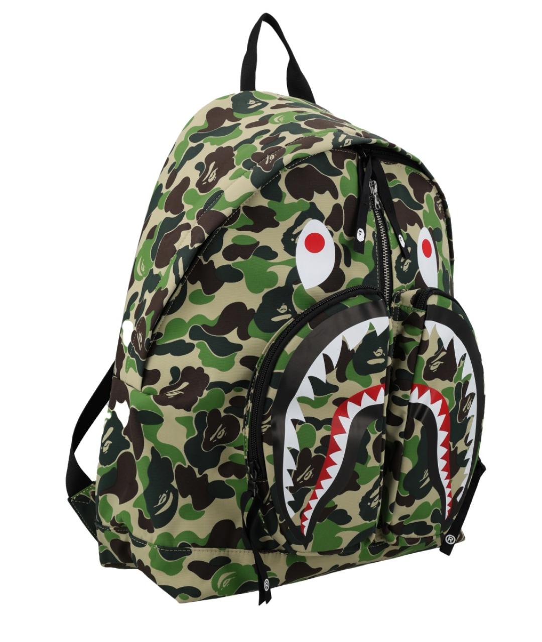 A BATHING APE Зеленый синтетический рюкзак, фото 2