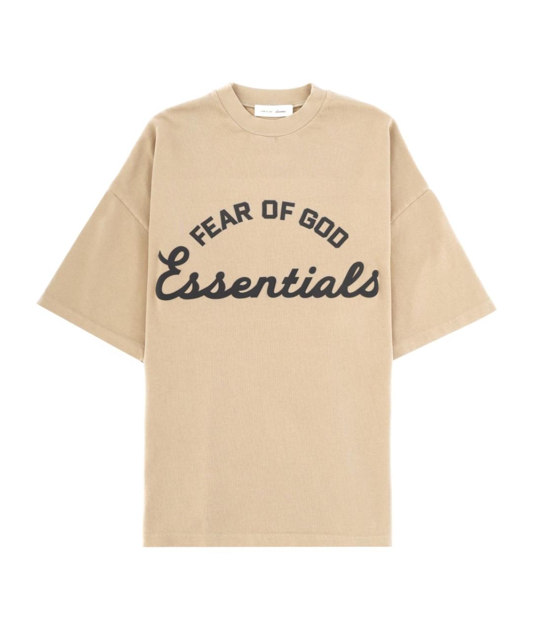 FEAR OF GOD ESSENTIALS Бежевая хлопковая футболка, фото 1