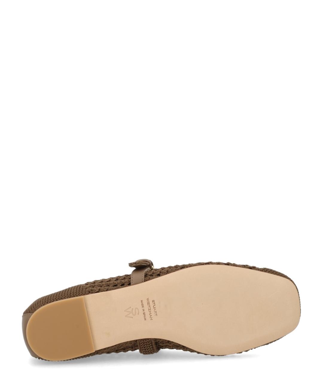 STUART WEITZMAN Коричневые синтетические балетки, фото 6