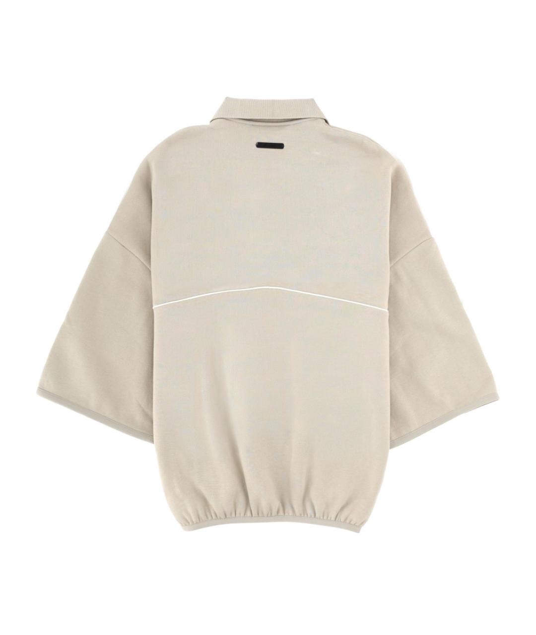 FEAR OF GOD ESSENTIALS Бежевое хлопковое поло с коротким рукавом, фото 2