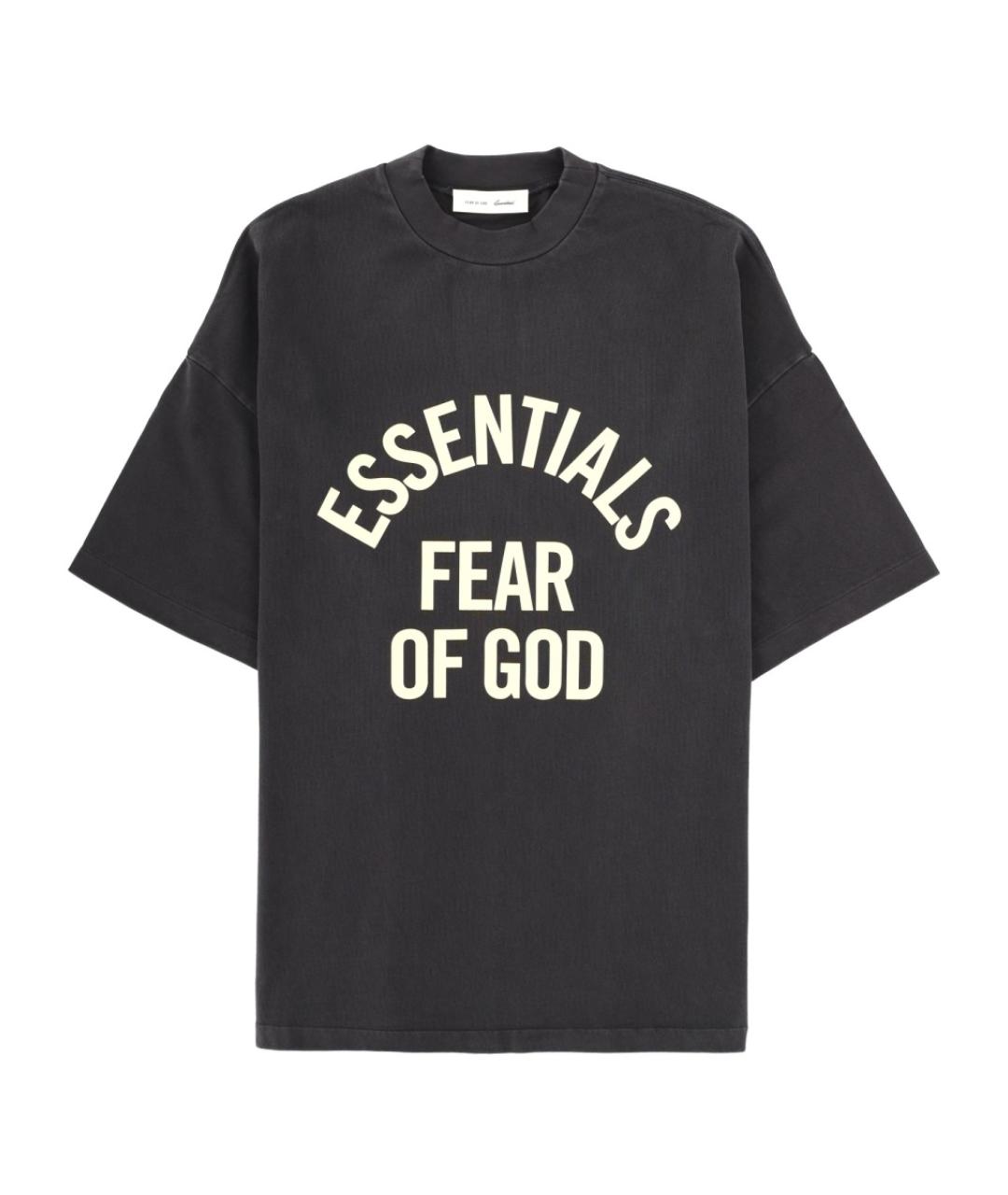 FEAR OF GOD ESSENTIALS Черная хлопковая футболка, фото 1