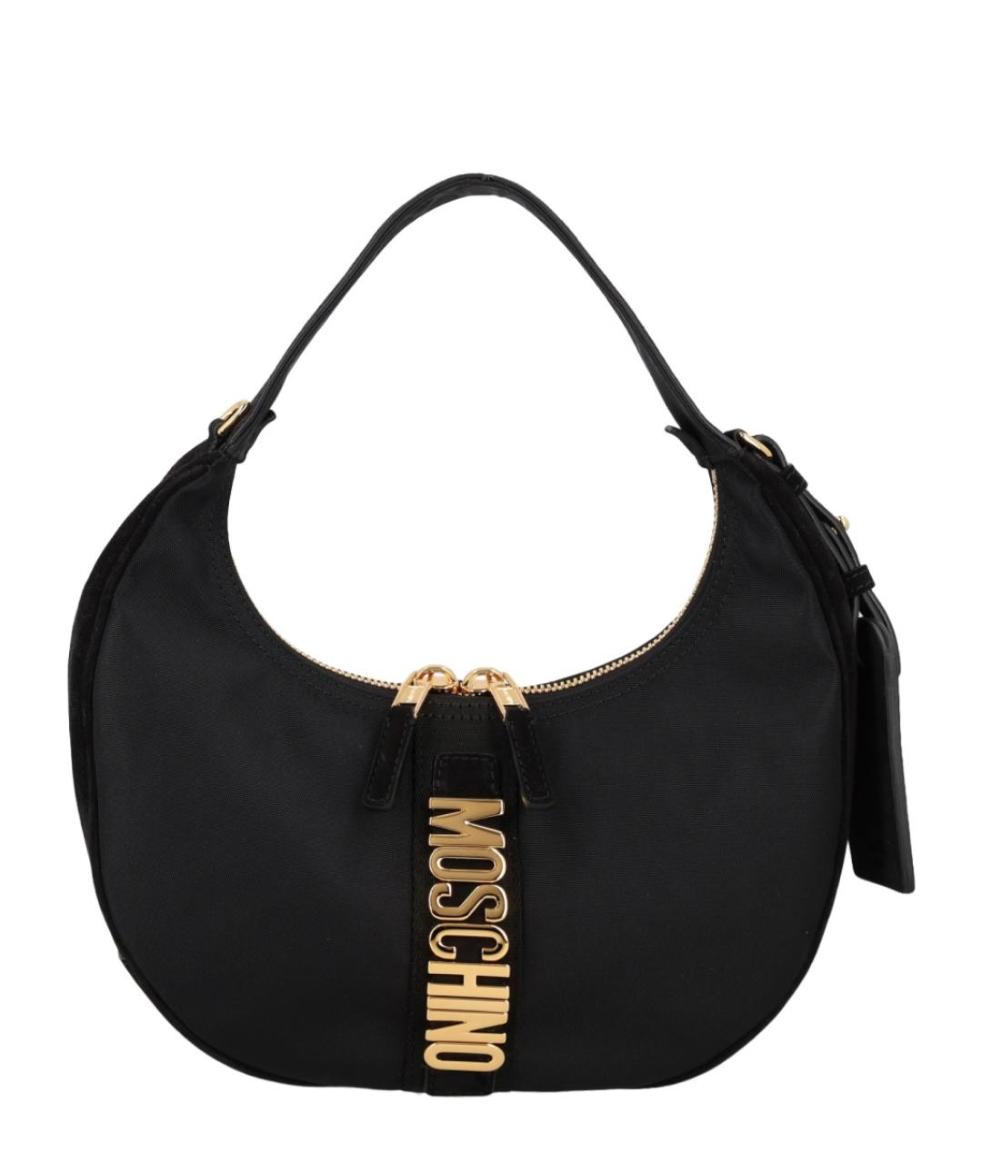 MOSCHINO Черная синтетическая сумка с короткими ручками, фото 1