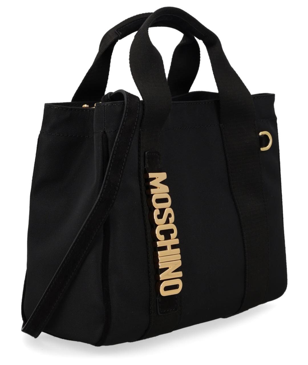 MOSCHINO Черная синтетическая сумка с короткими ручками, фото 2