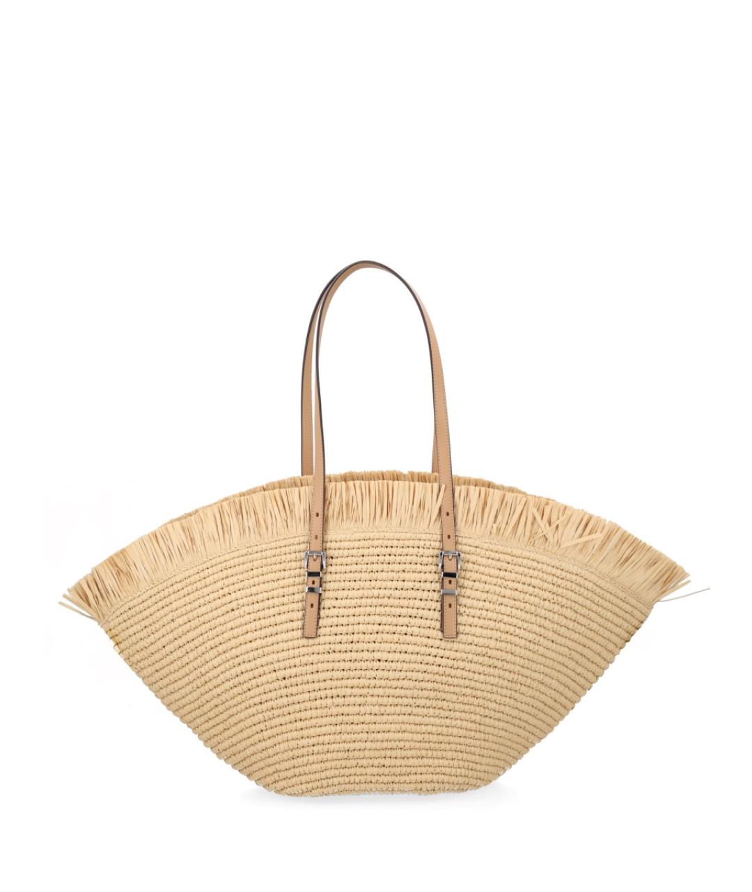 MICHAEL KORS Бежевая пелетеная пляжная сумка, фото 2