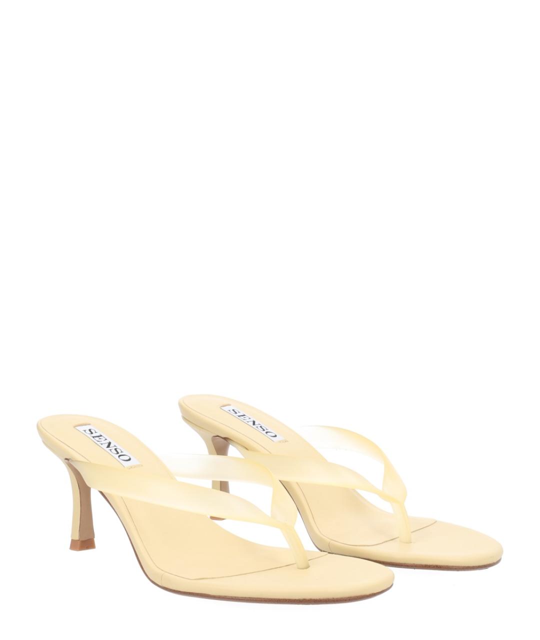 SENSO Желтые кожаные босоножки, фото 2