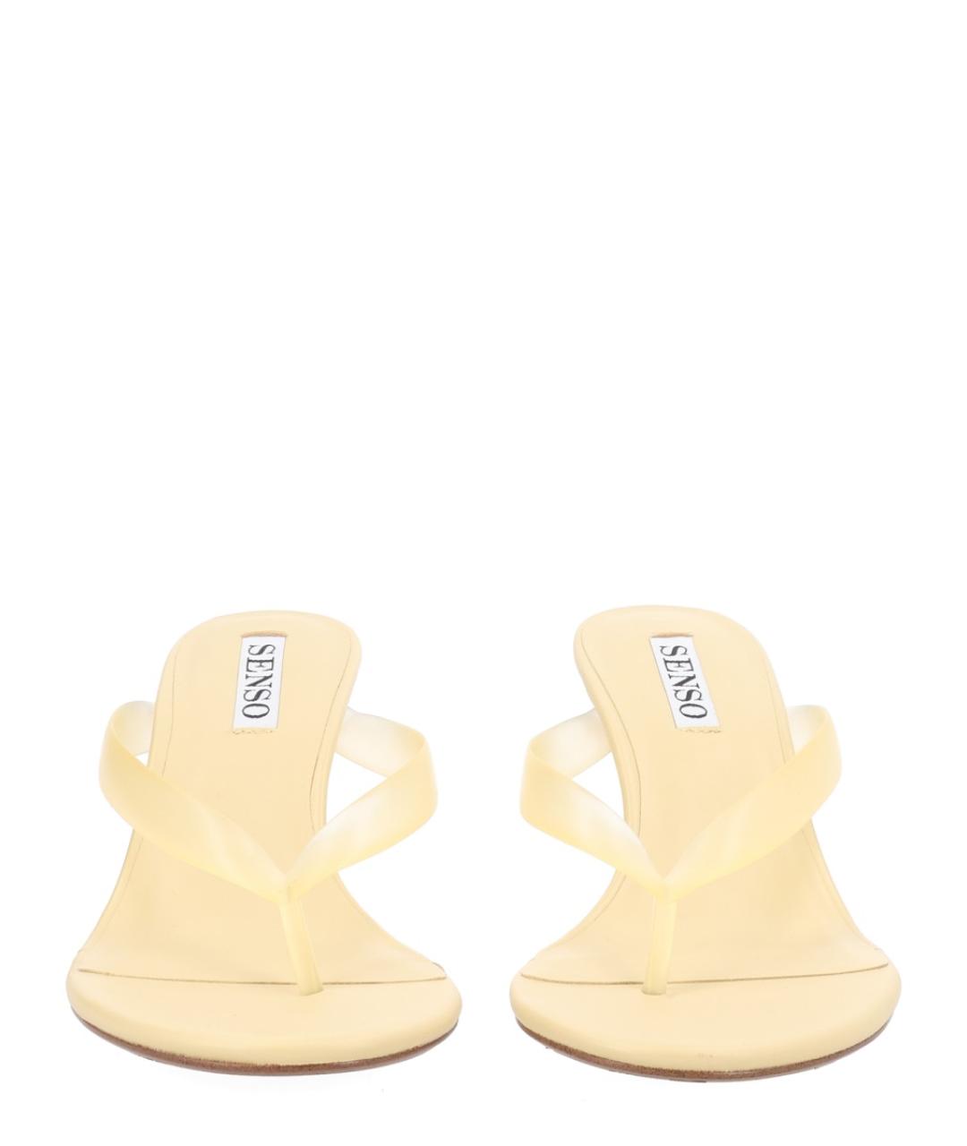 SENSO Желтые кожаные босоножки, фото 3
