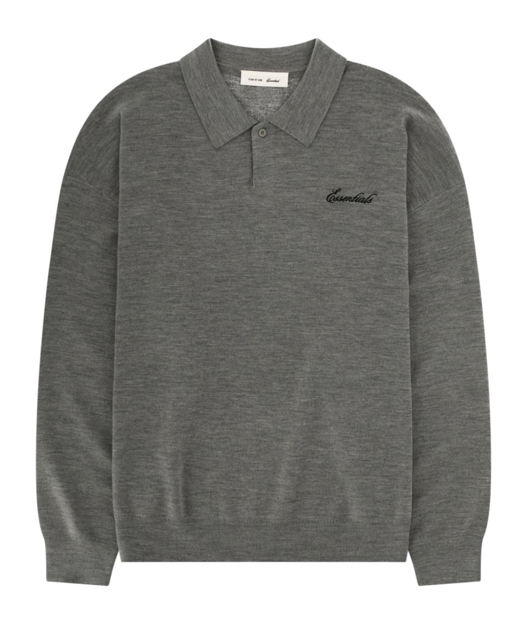 FEAR OF GOD ESSENTIALS Серое поло с длинным рукавом, фото 1