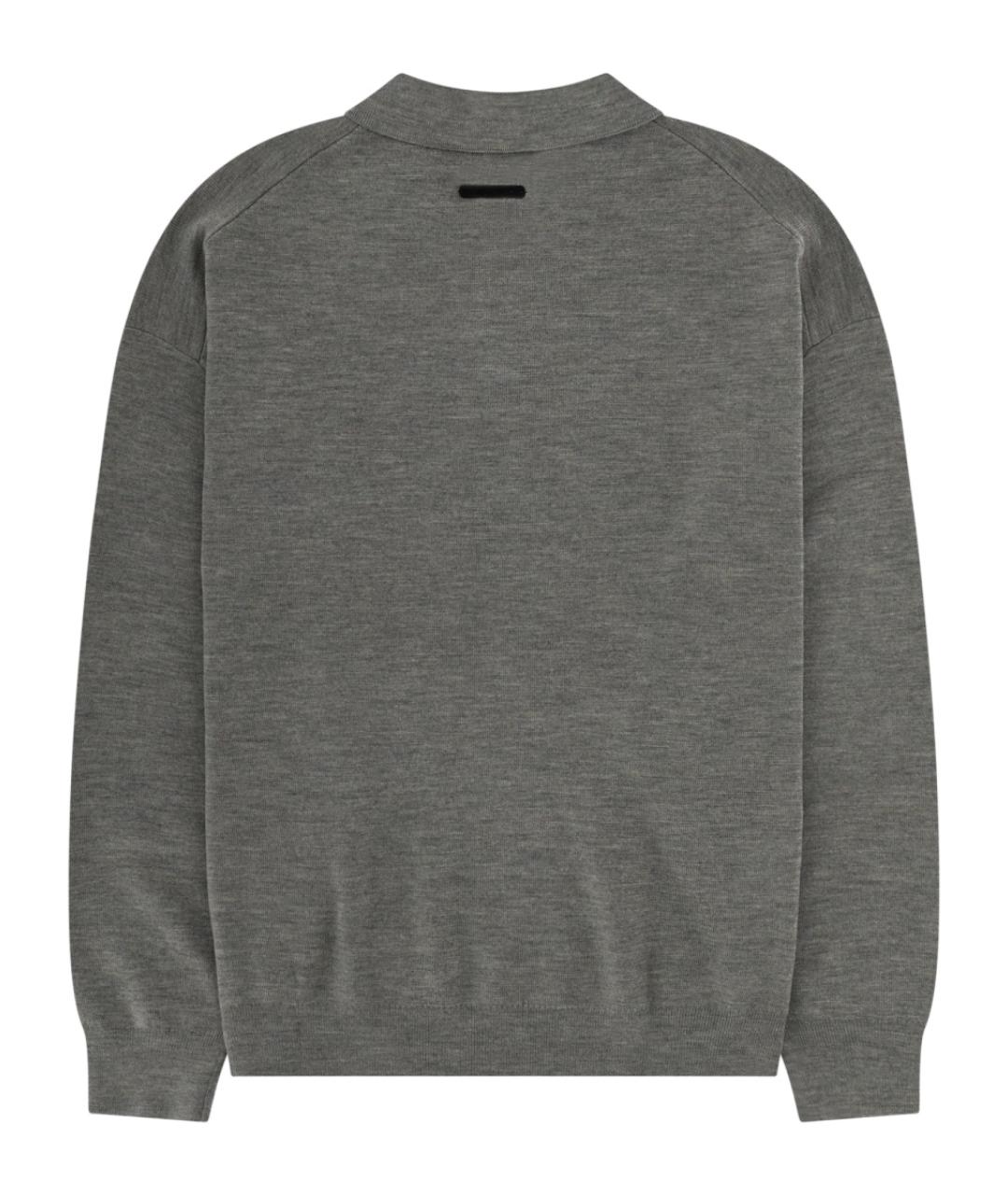 FEAR OF GOD ESSENTIALS Серое поло с длинным рукавом, фото 3